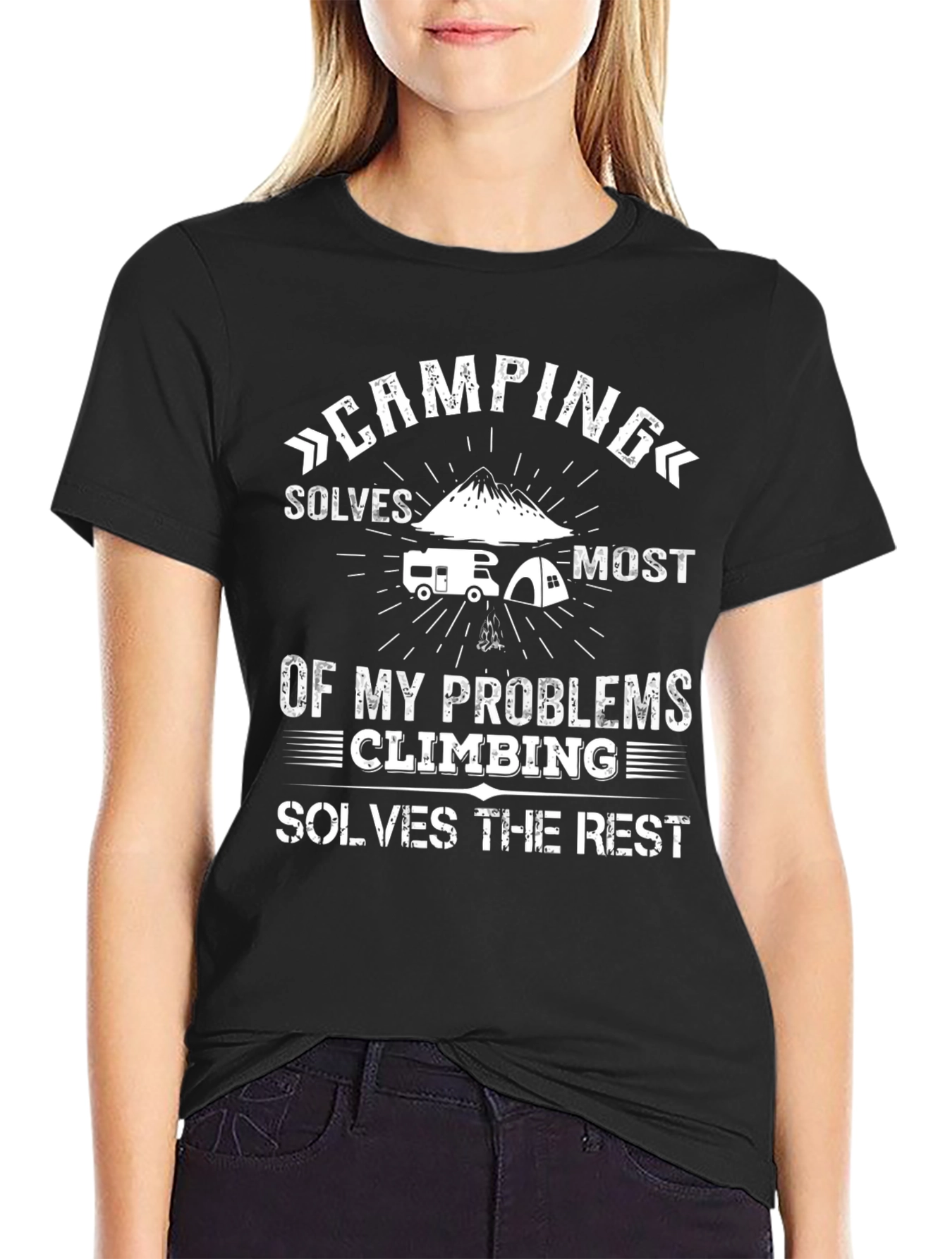 Camping & Climbing Solve My Problems Graphic T-Shirt