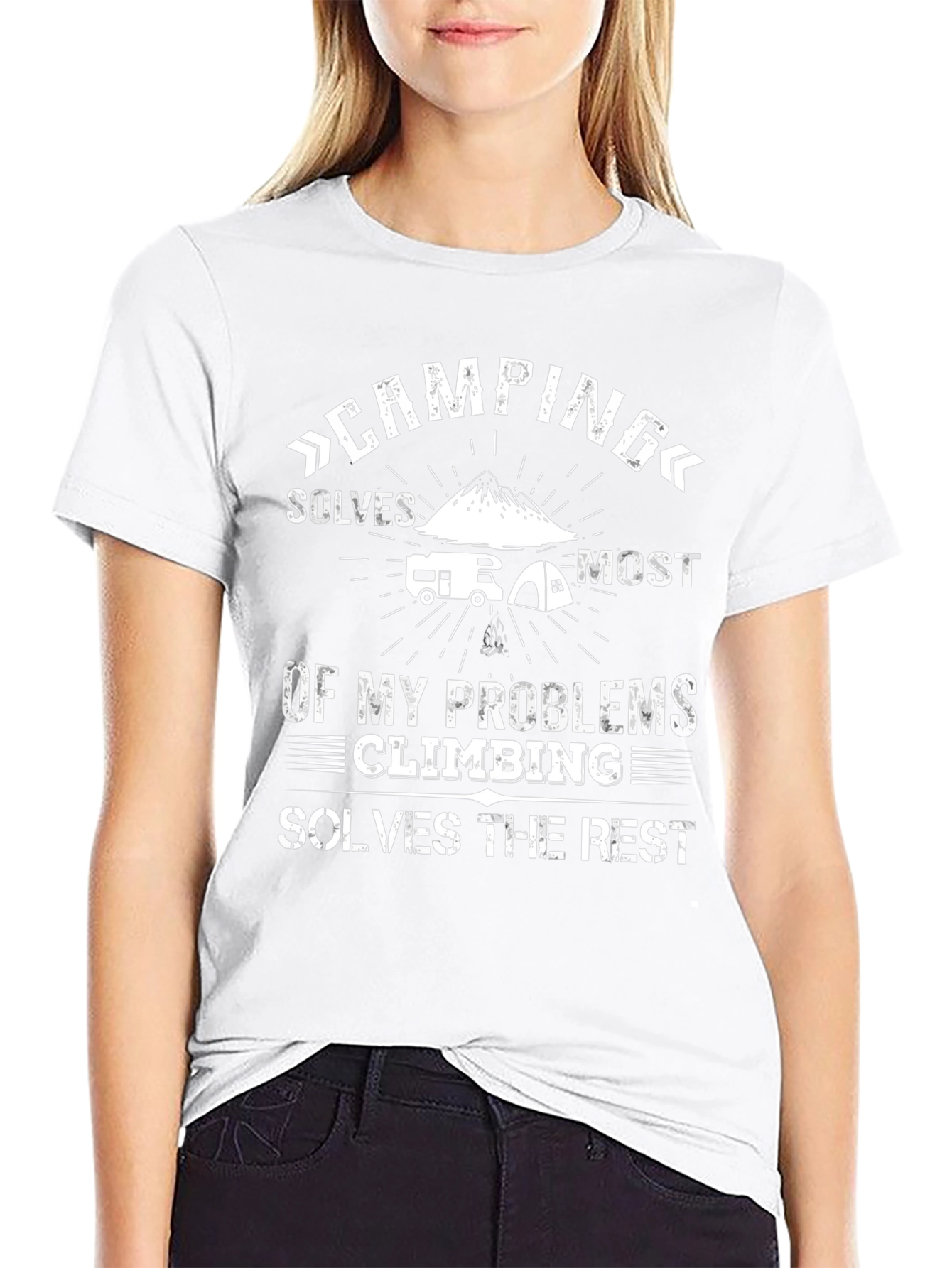 Camping & Climbing Solve My Problems Graphic T-Shirt
