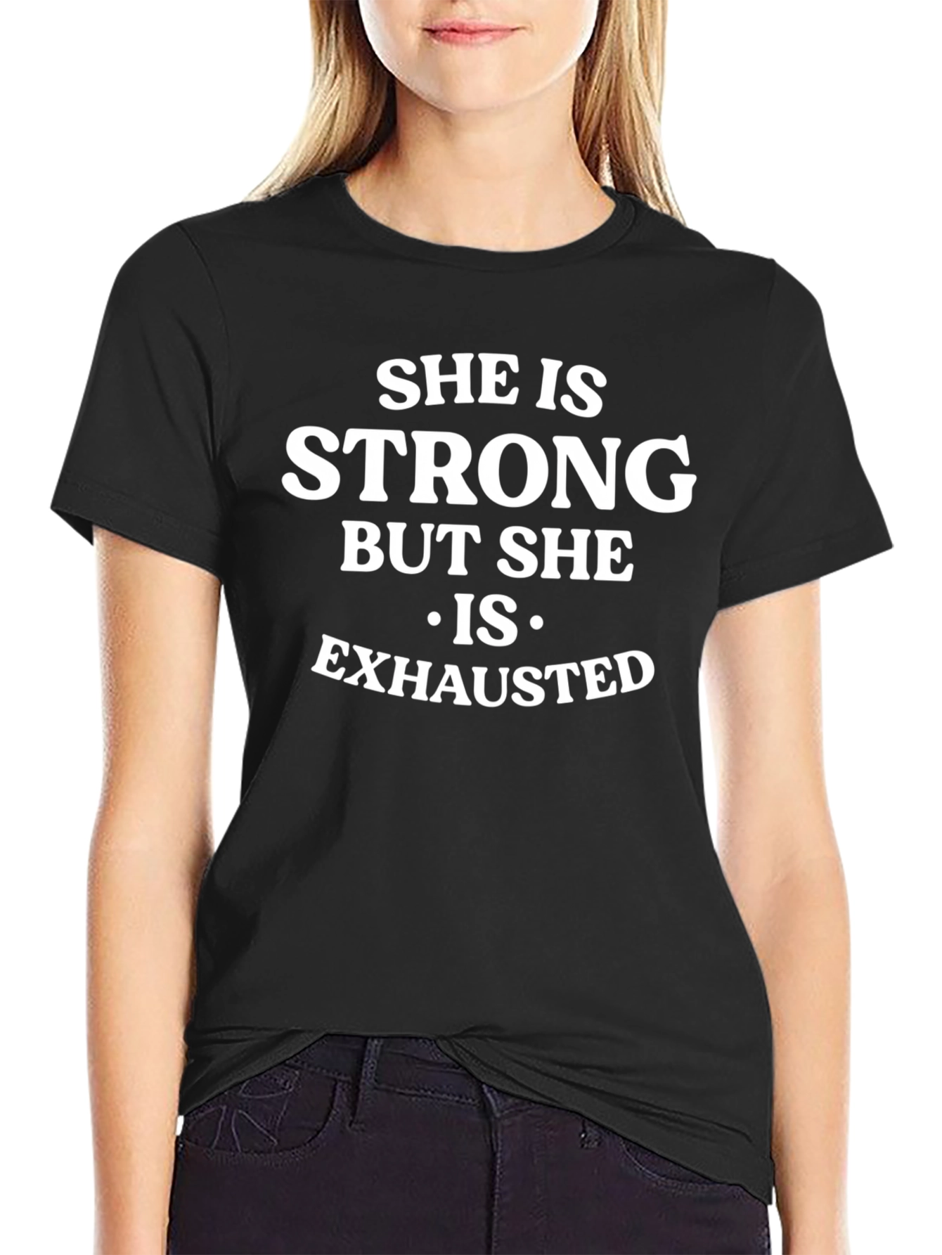 Strong & Exhausted Graphic Tee - Black T-Shirt