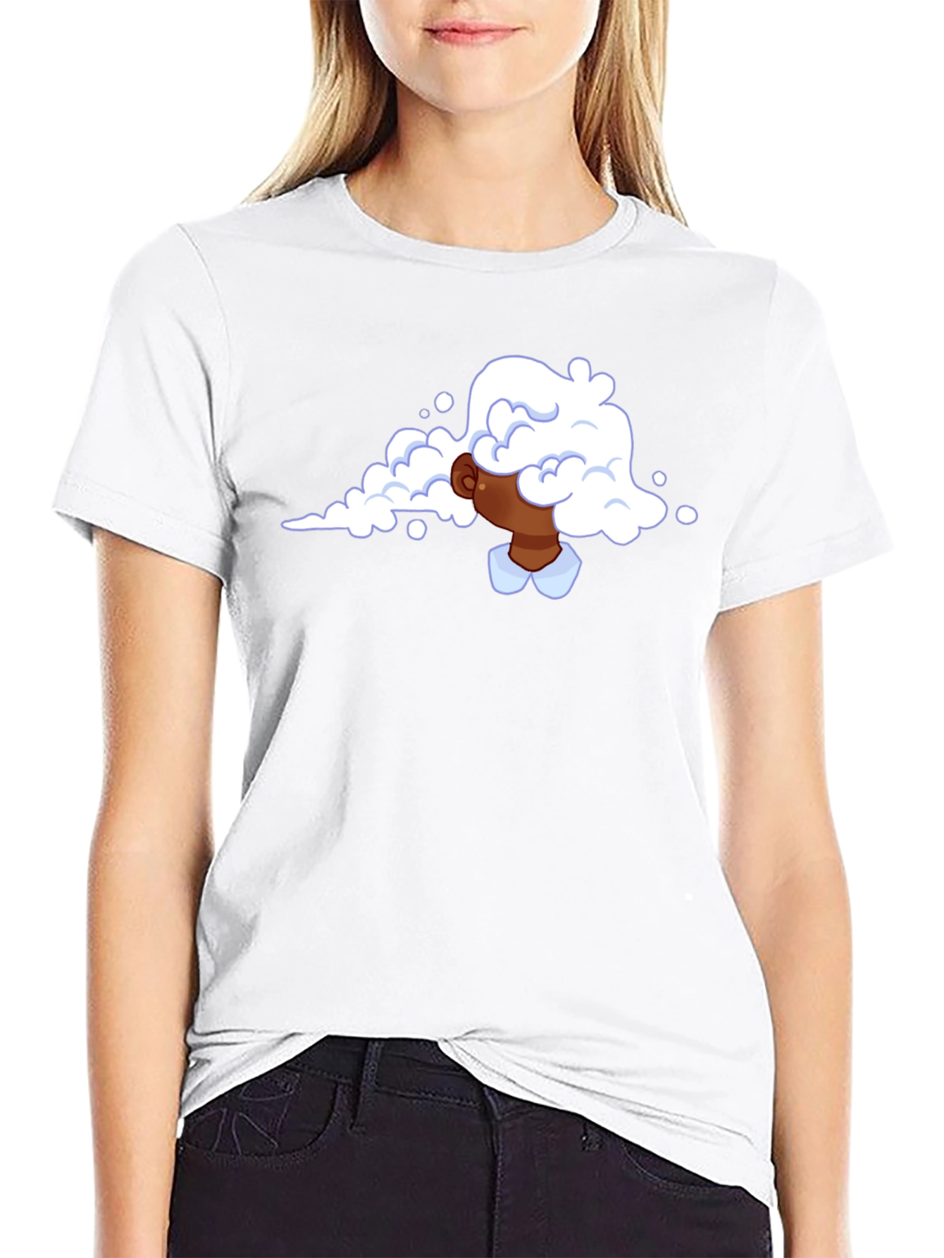 Cloud Head Graphic Tee - Trendy Black T-Shirt