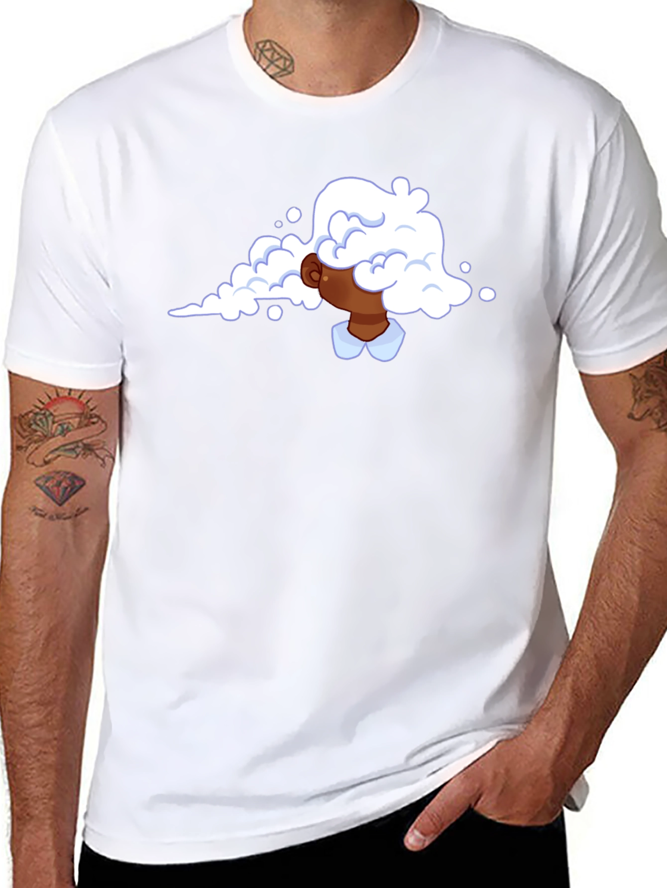 Cloud Head Graphic Tee - Trendy Black T-Shirt