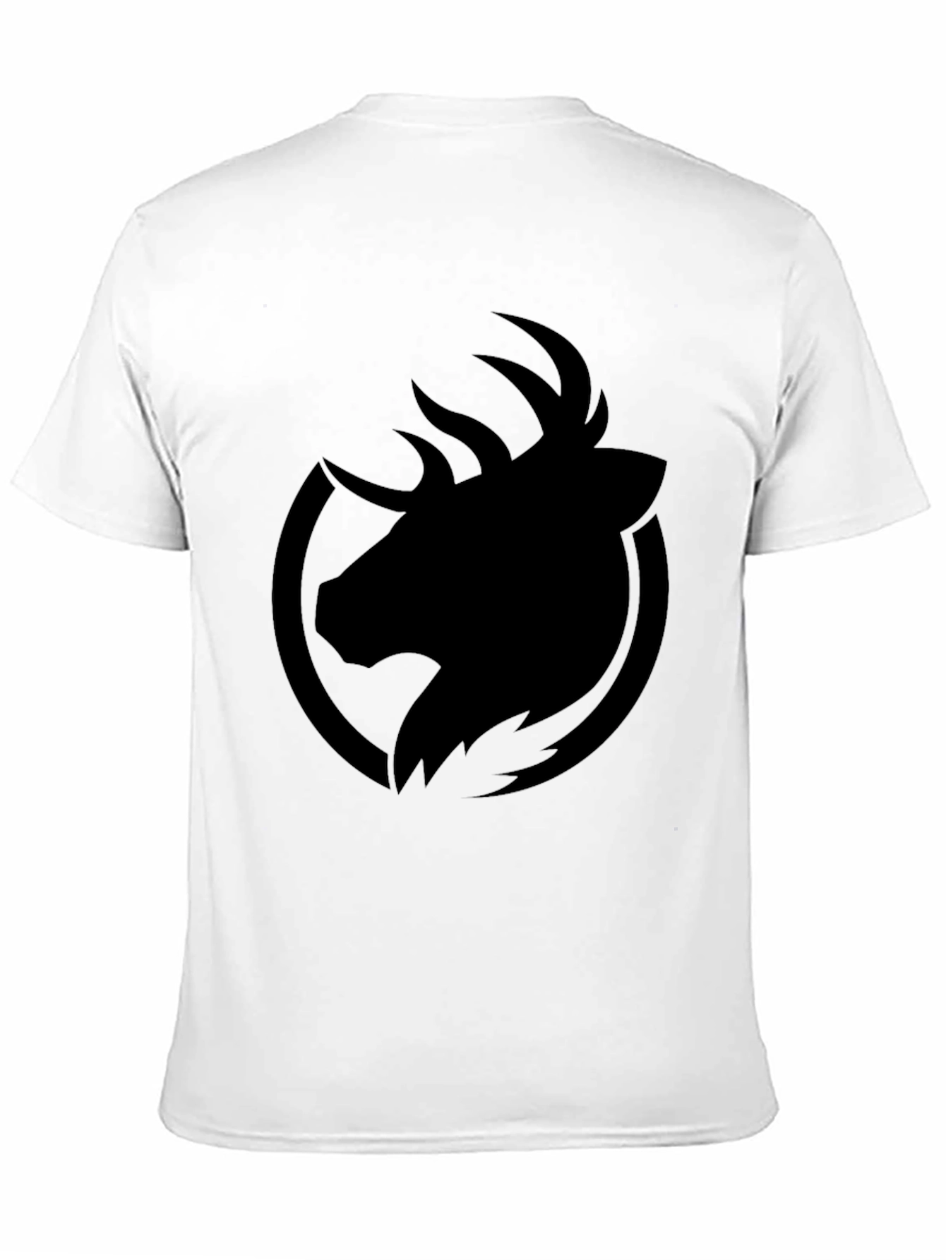 Mens Black Graphic Tee - Deer Logo T-Shirt