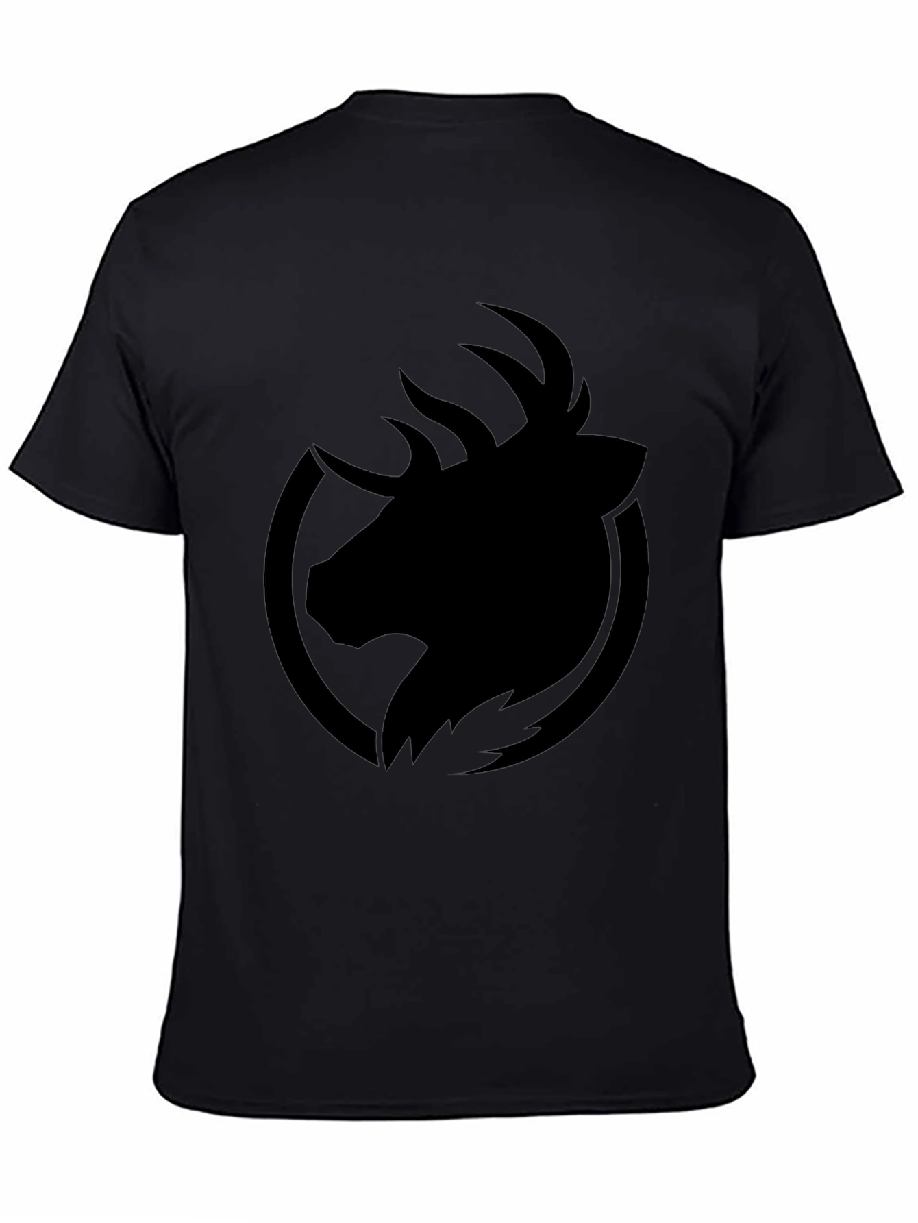 Mens Black Graphic Tee - Deer Logo T-Shirt