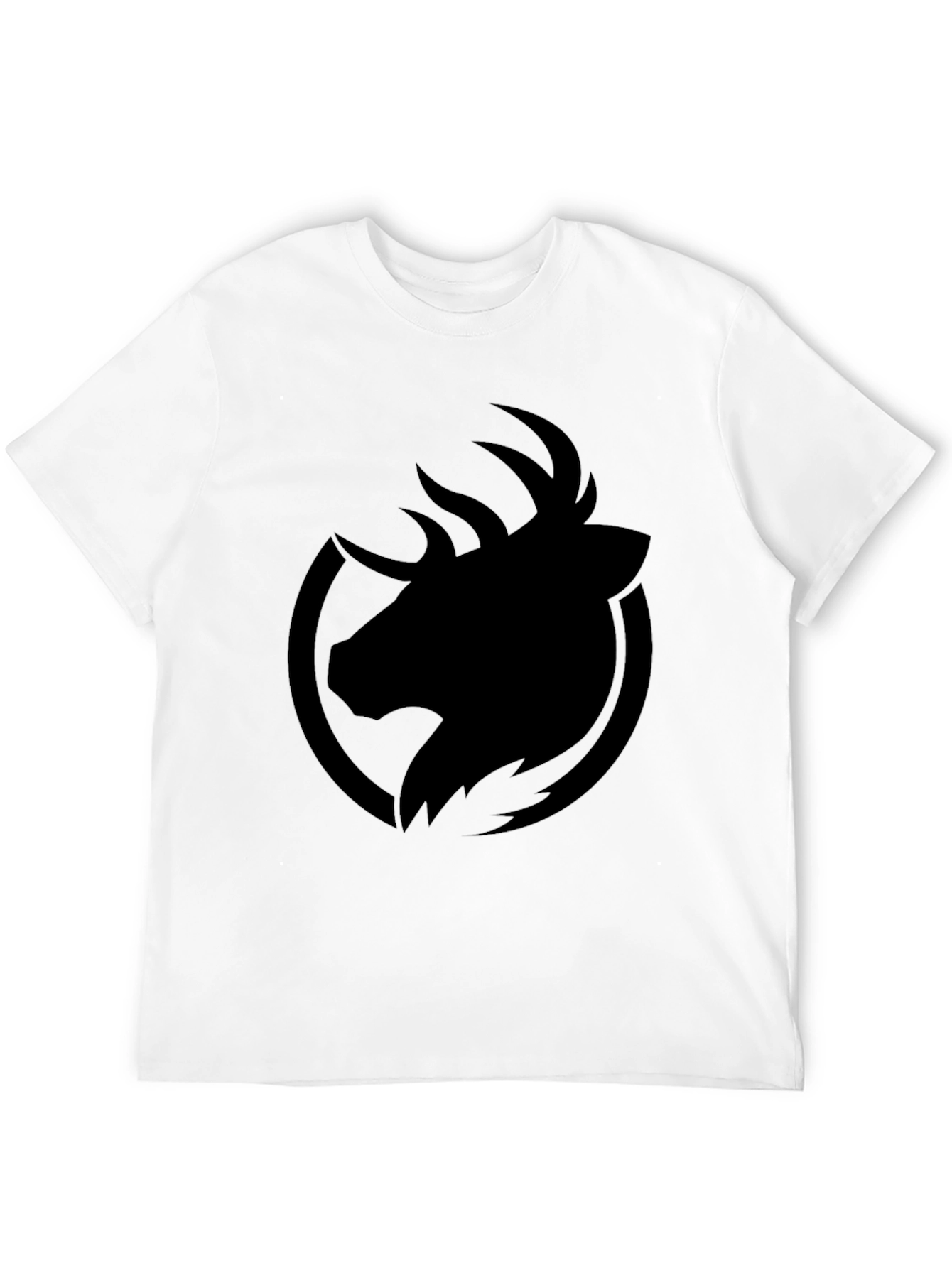 Mens Black Graphic Tee - Deer Logo T-Shirt