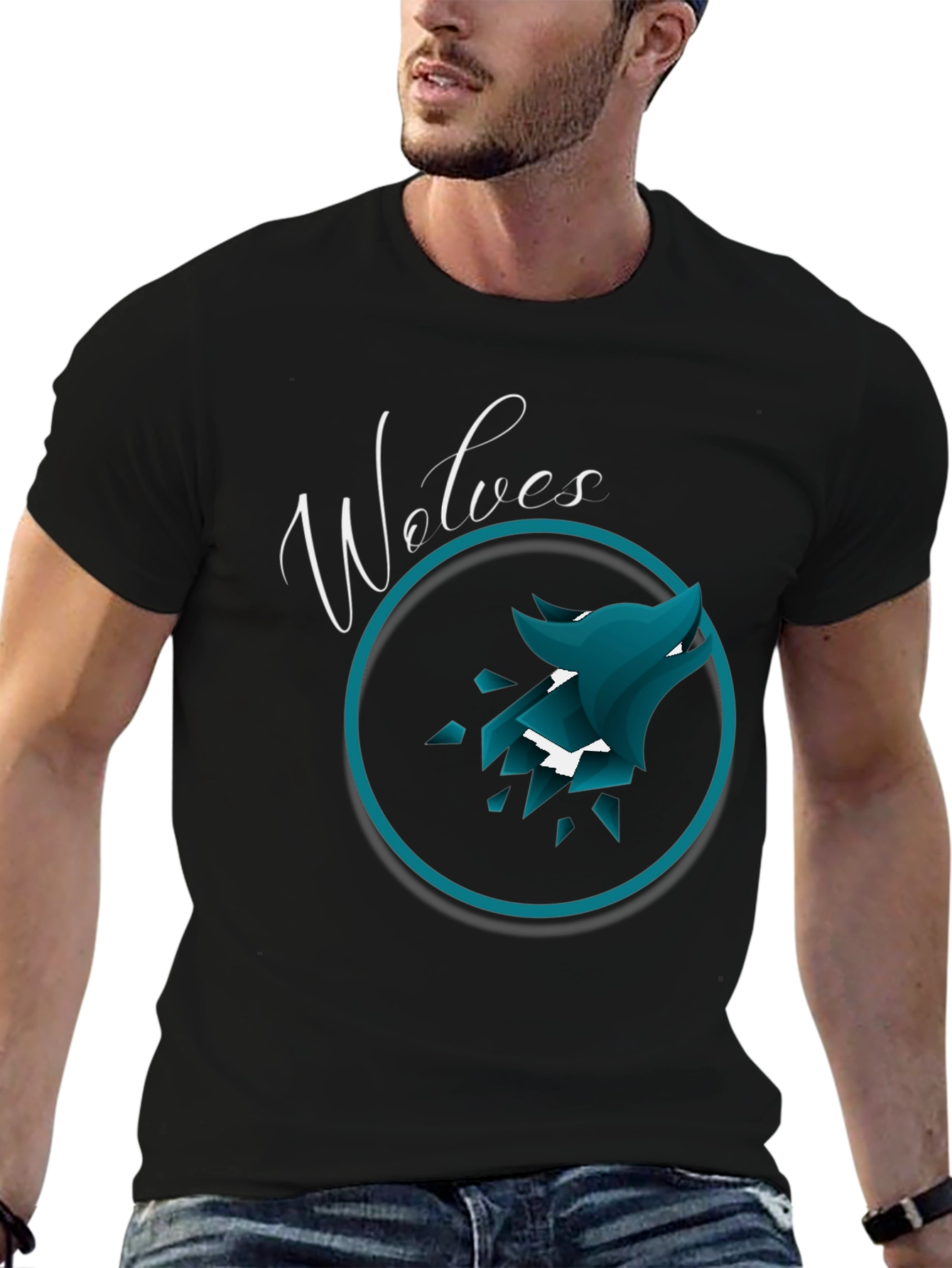 Wolves Graphic Tee - Stylish Mens Black T-Shirt