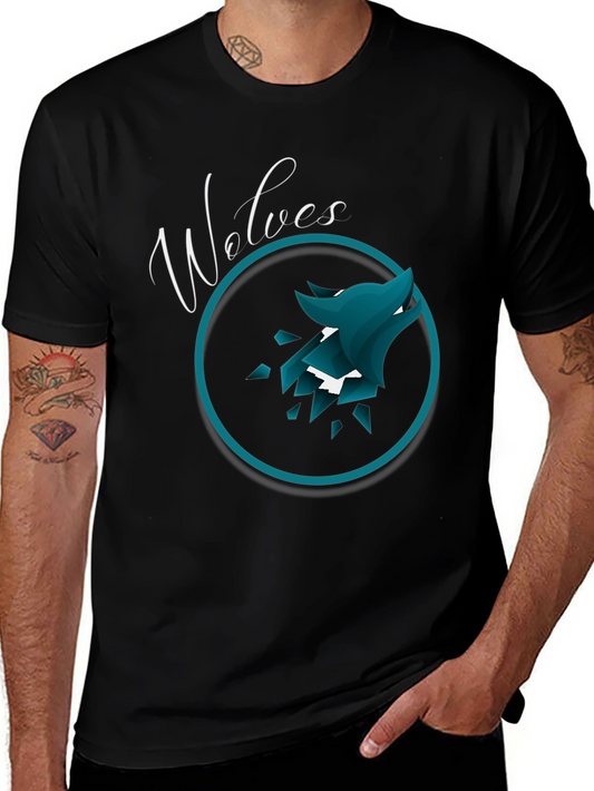 Wolves Graphic Tee - Stylish Mens Black T-Shirt