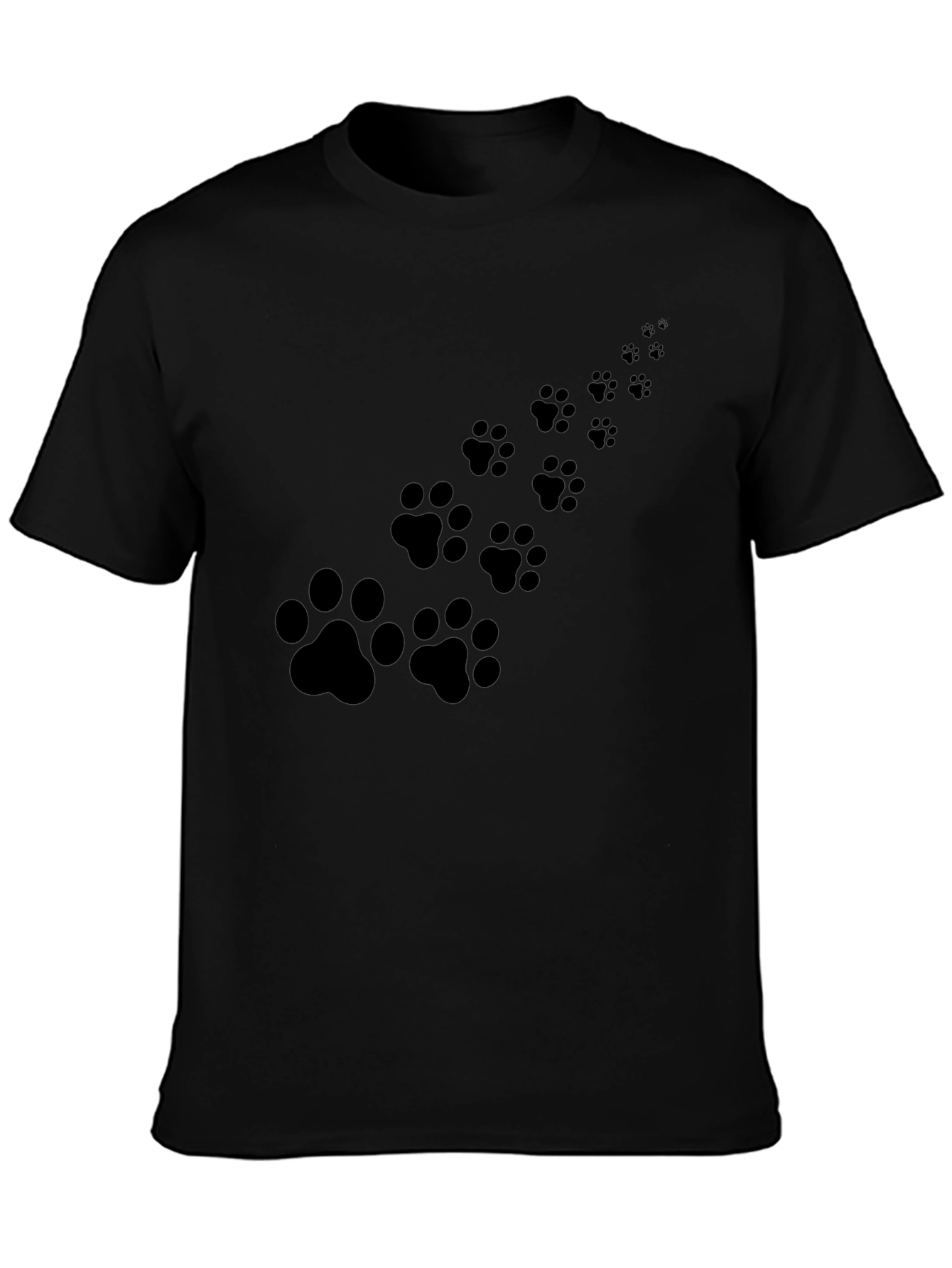 Paw Print Trail Black T-Shirt