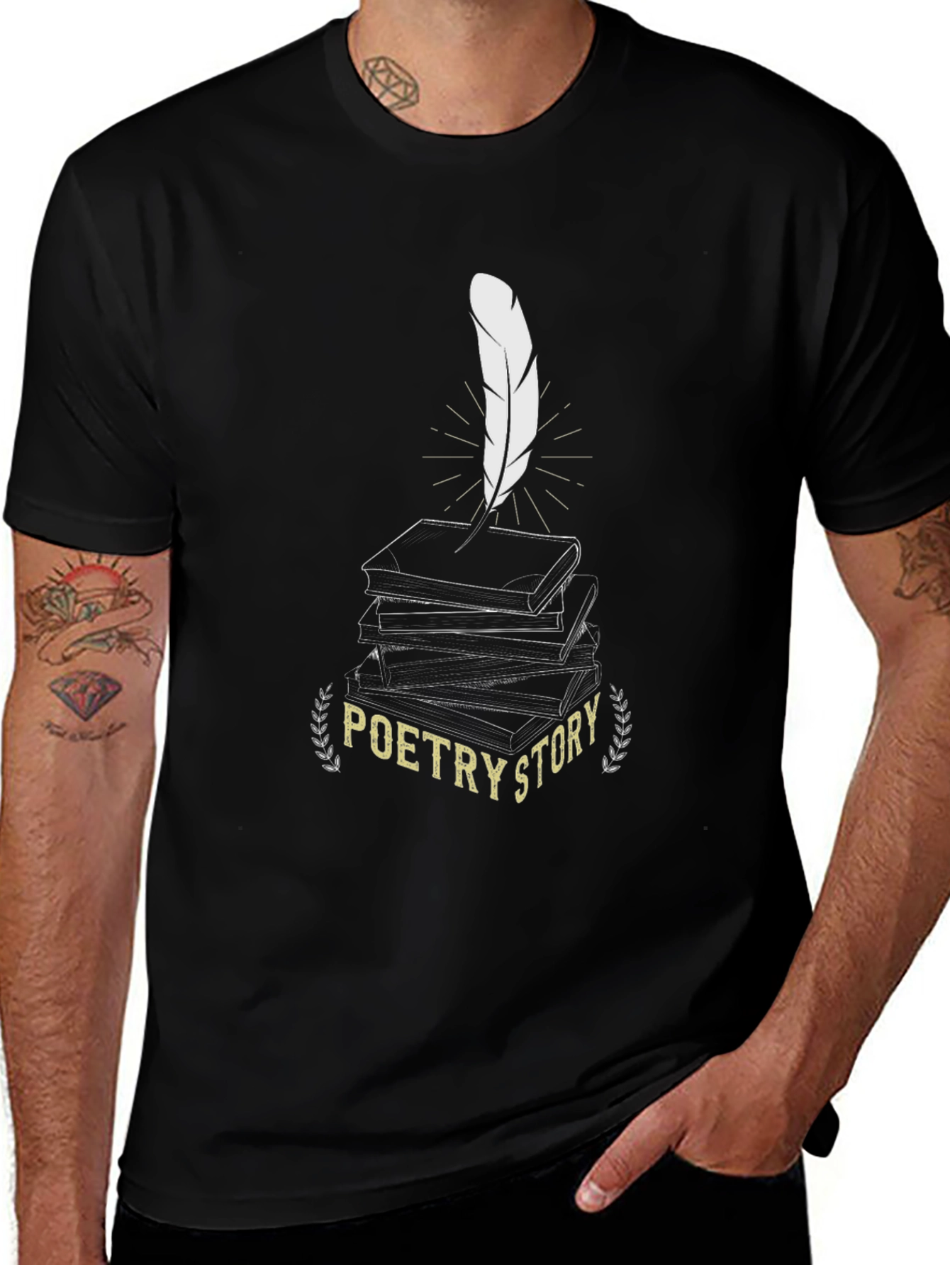 Poetry Story Black Graphic Tee