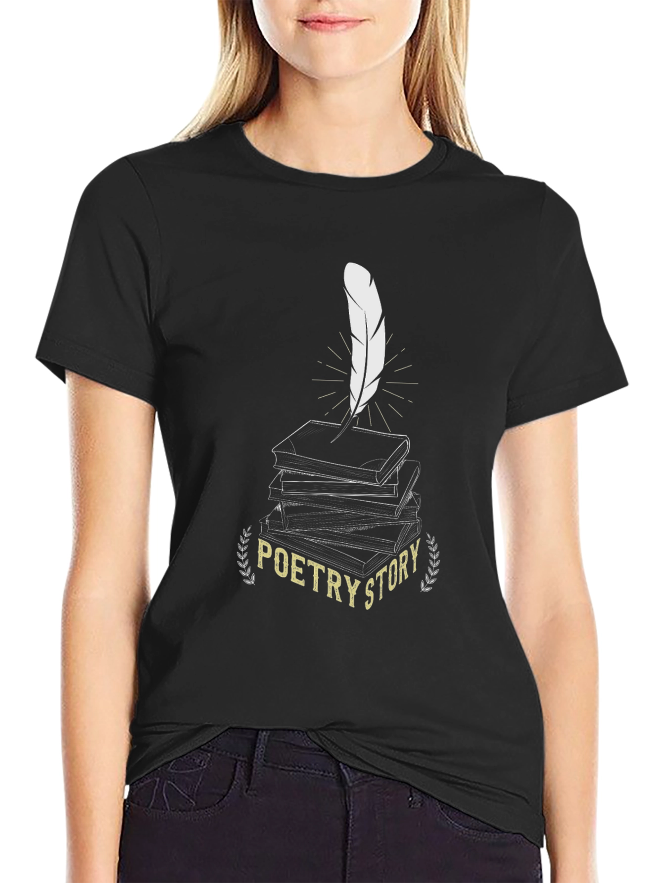 Poetry Story Black Graphic Tee