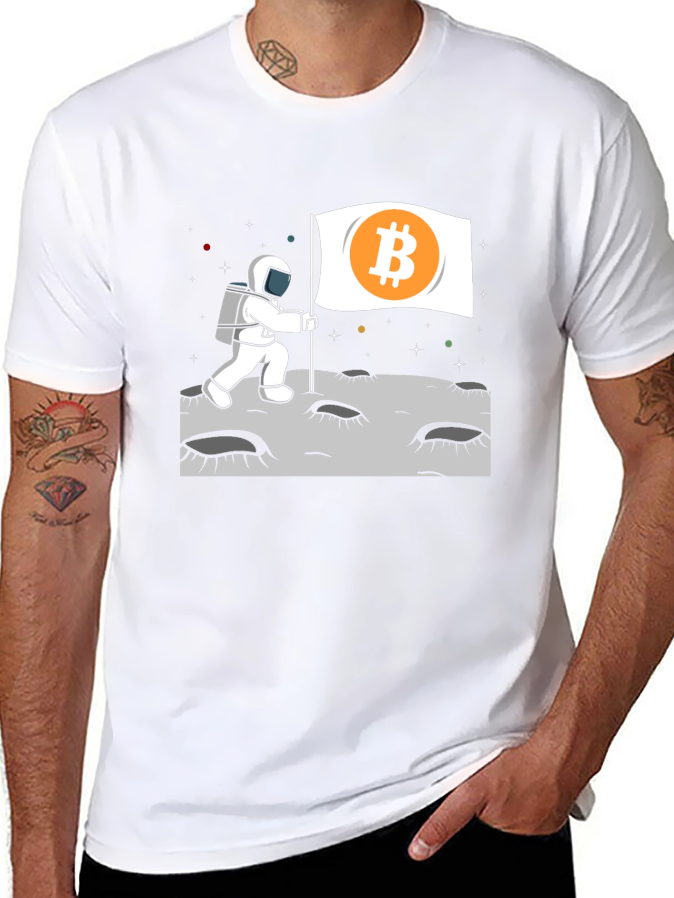 Bitcoin Astronaut Graphic T-Shirt - Crypto To The Moon!