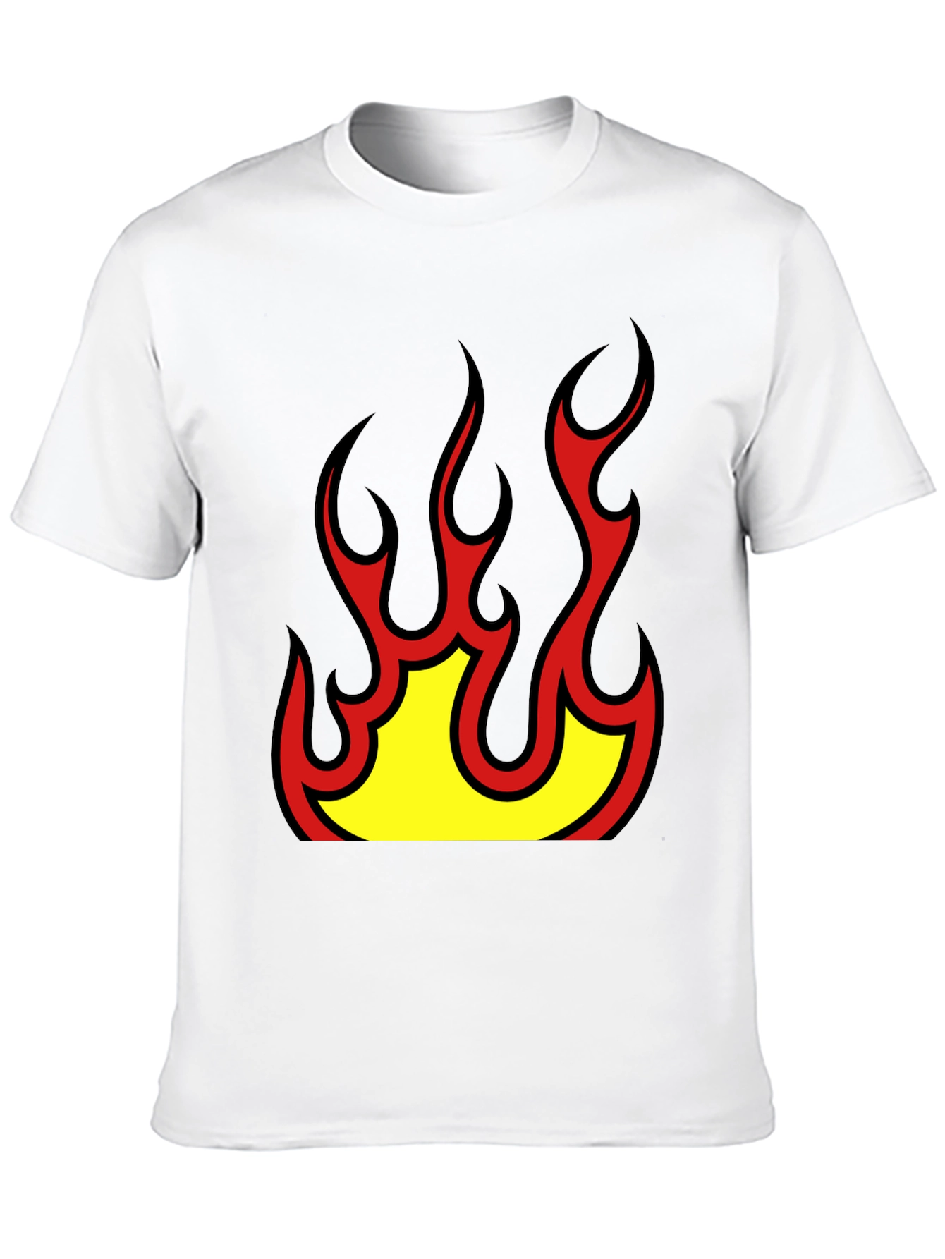 Bold Flame Graphic Black T-Shirt