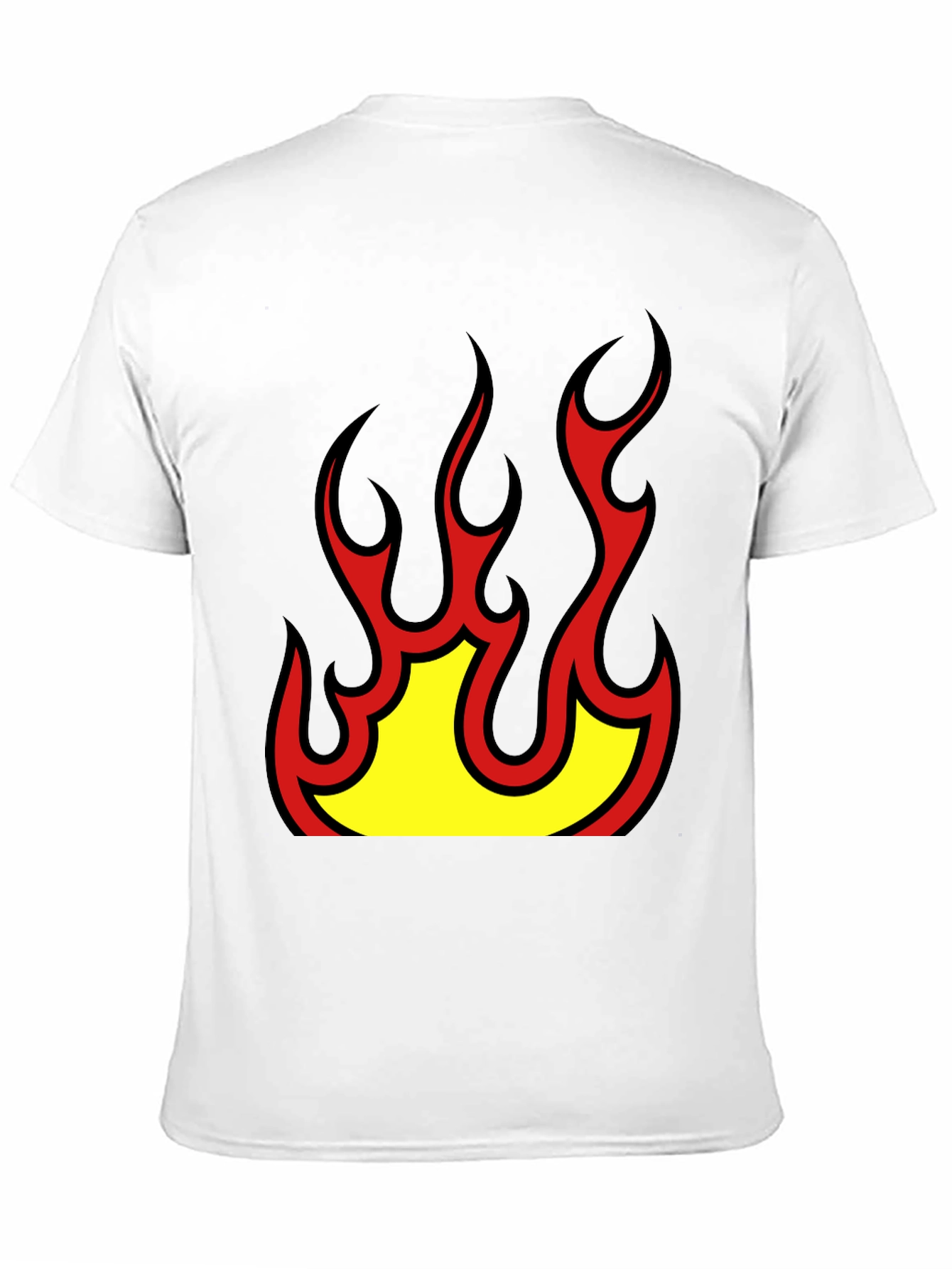 Bold Flame Graphic Black T-Shirt