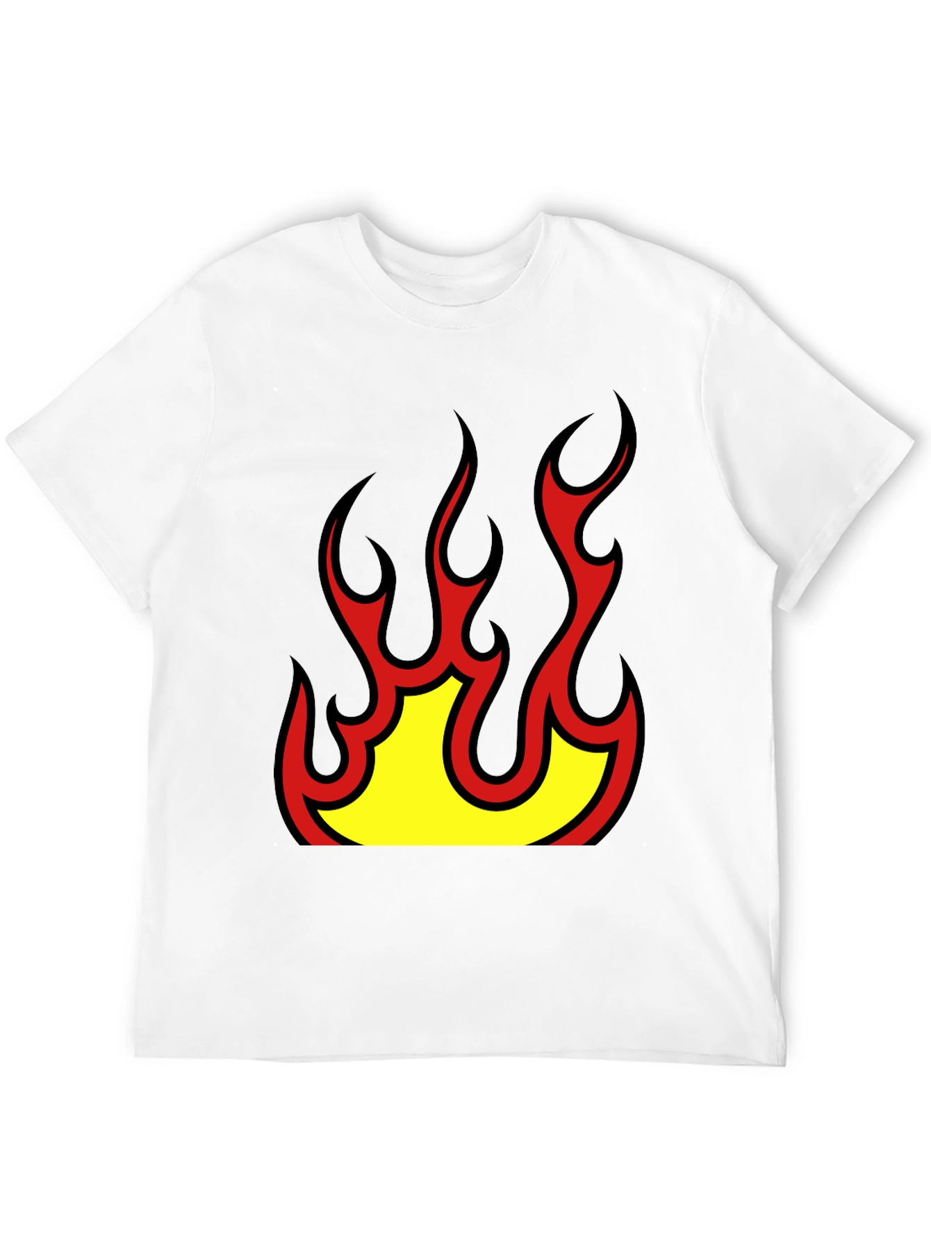 Bold Flame Graphic Black T-Shirt