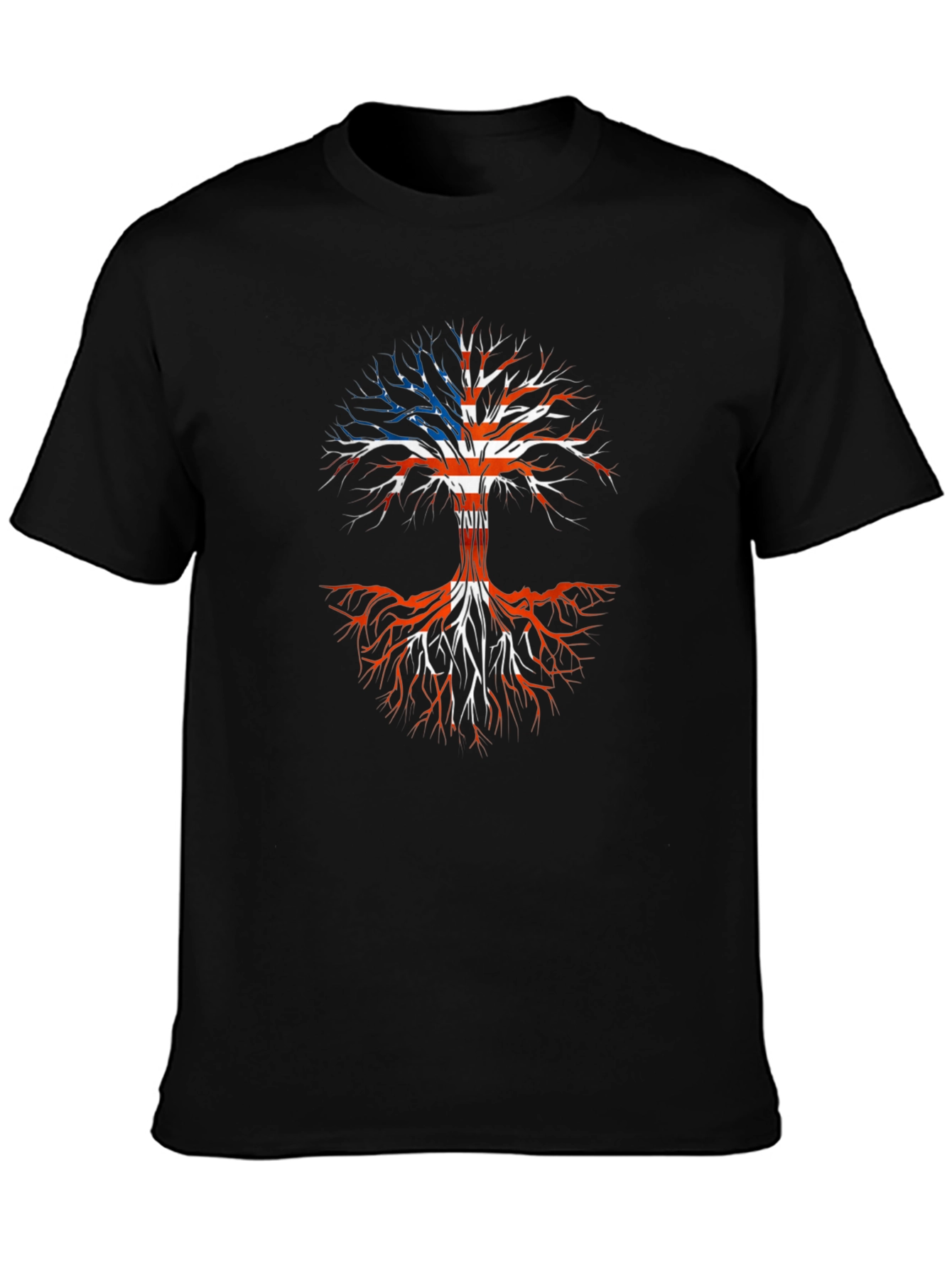 USA Roots Tree Graphic Tee - Patriotic American T-Shirt