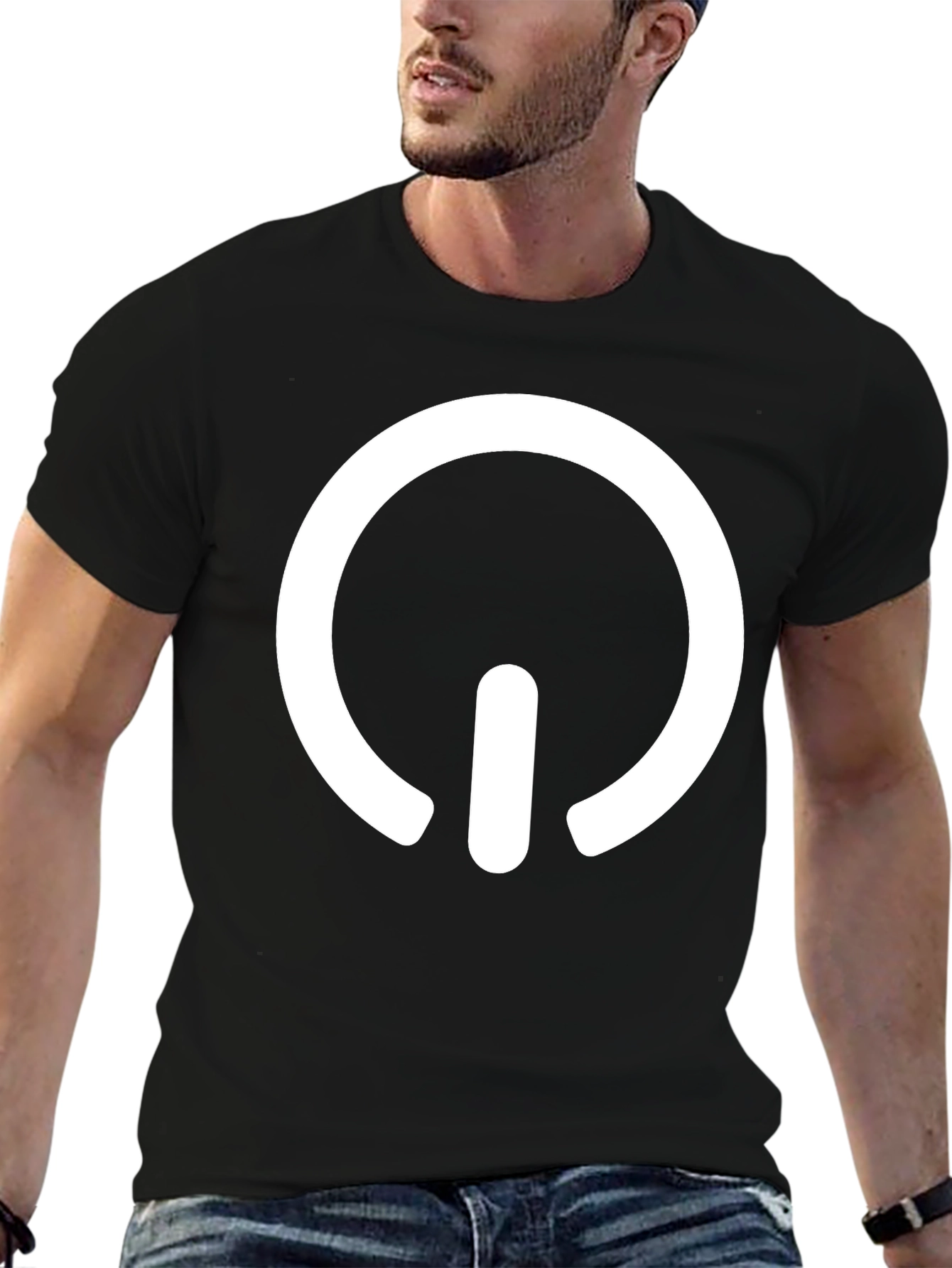 Power Symbol Graphic Tee - Modern Black T-Shirt