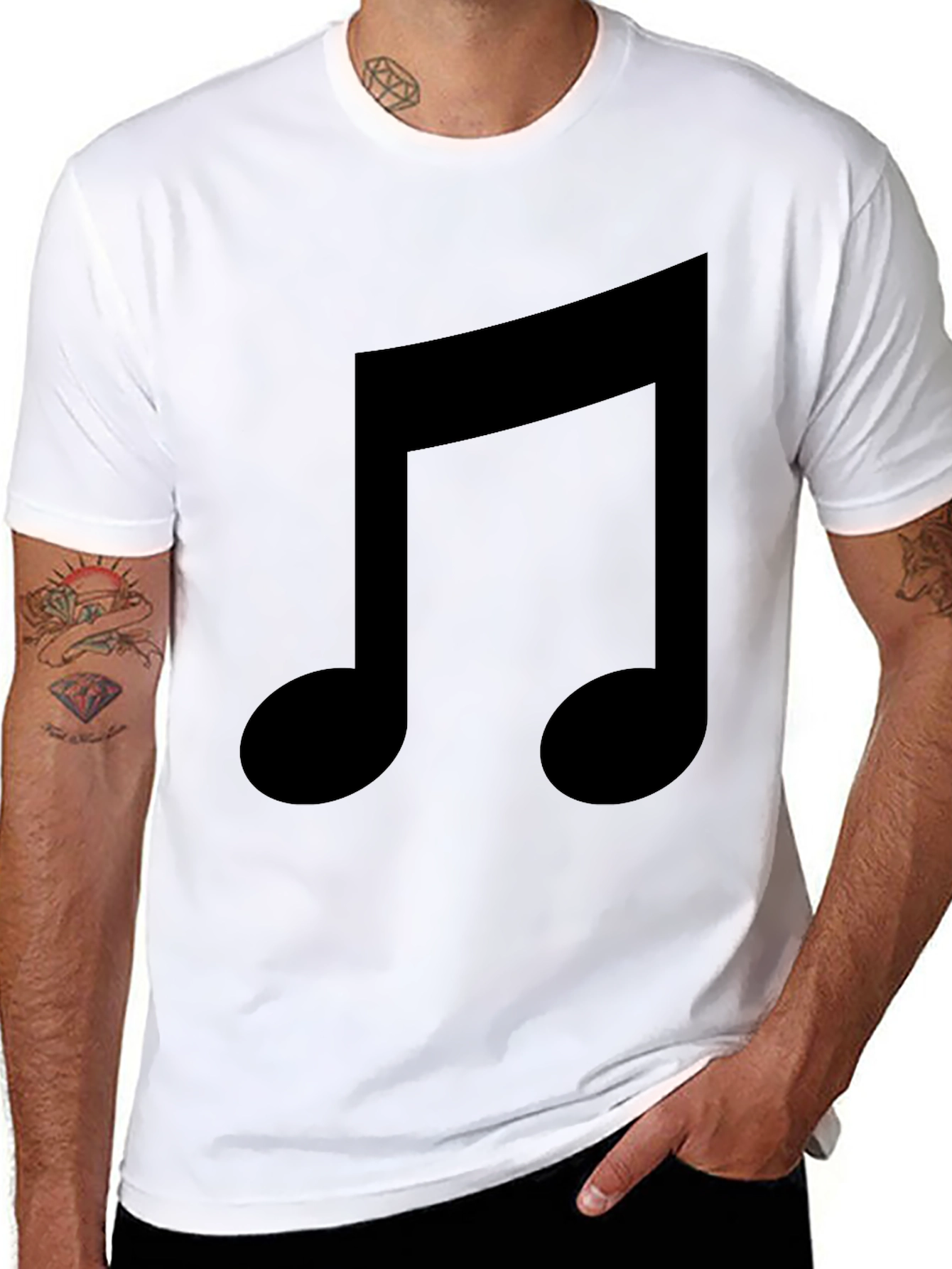 Music Note Black T-Shirt