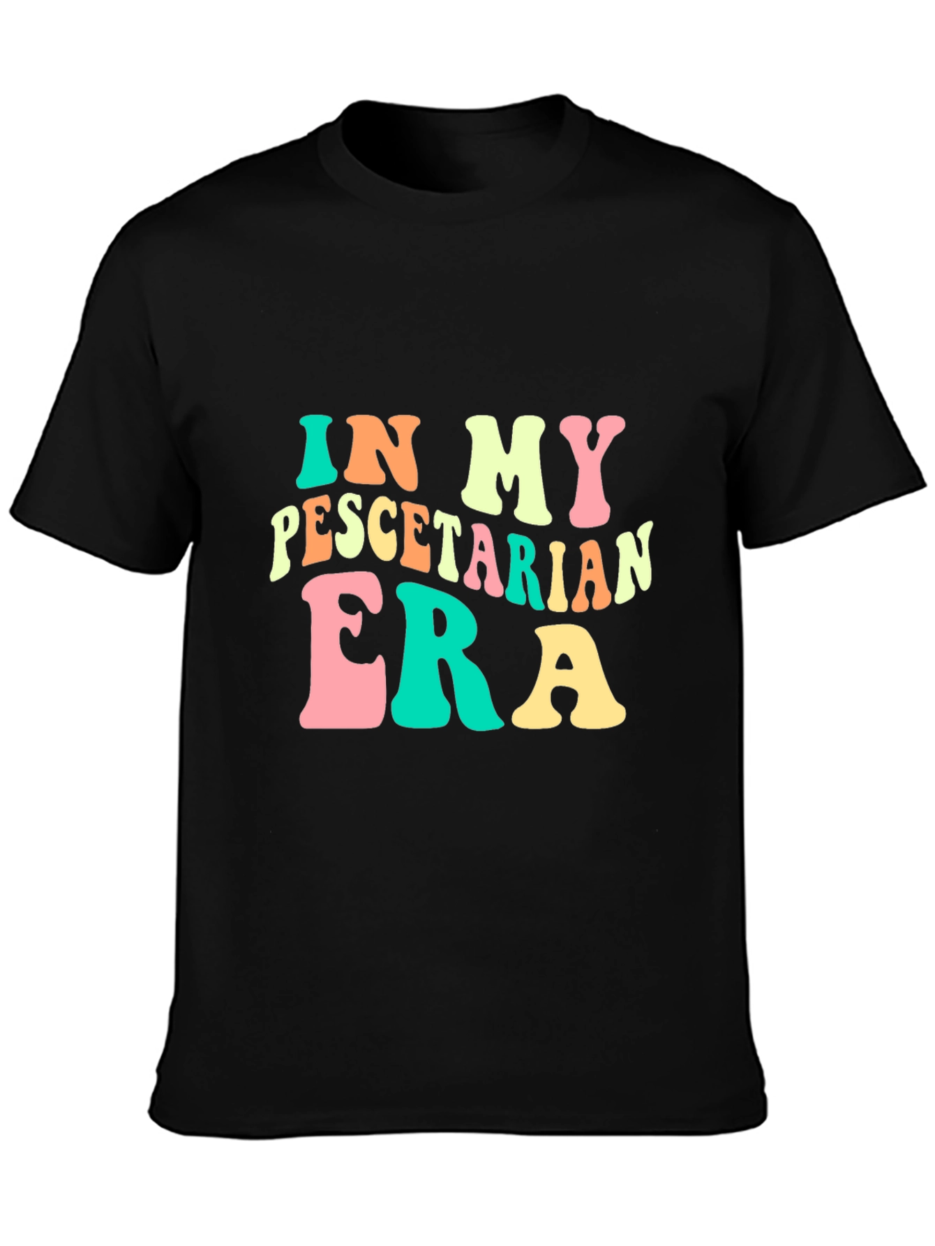 Pescatarian Era Black Graphic T-Shirt