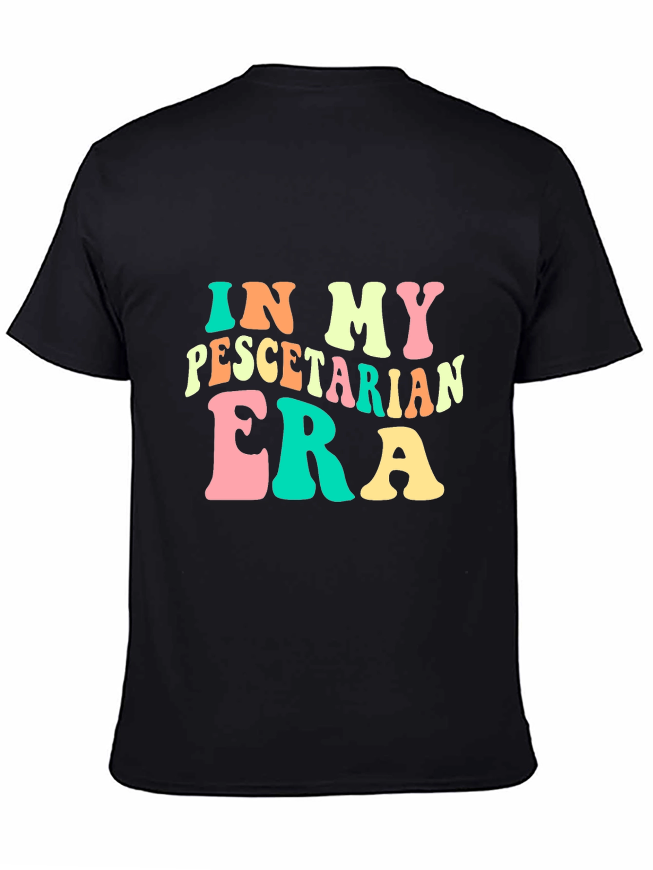 Pescatarian Era Black Graphic T-Shirt