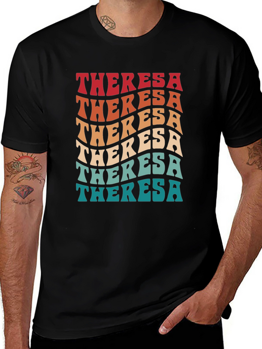 Theresa Retro Wavy Text T-Shirt