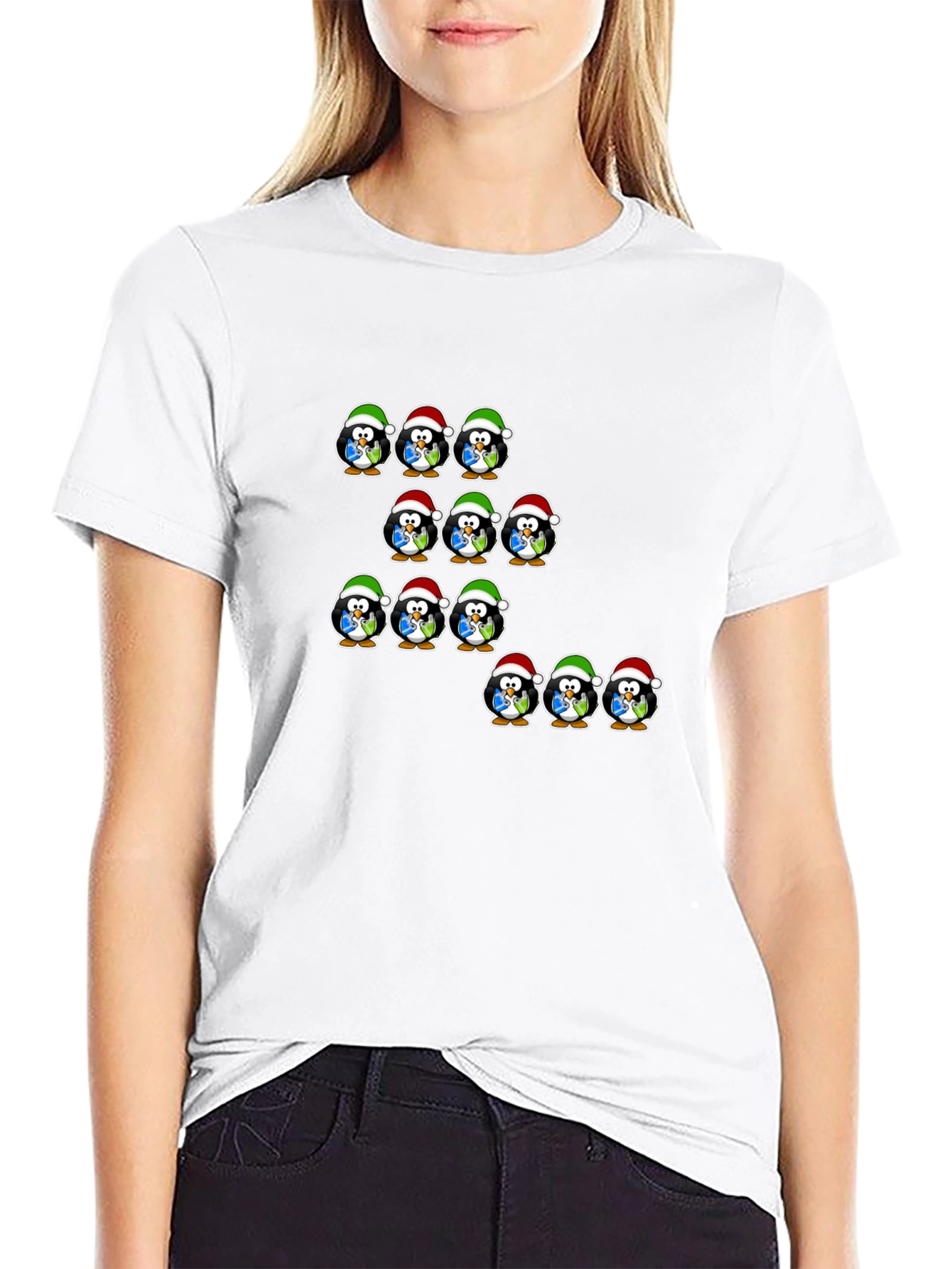 Festive Penguin Christmas T-Shirt - Holiday Cheer