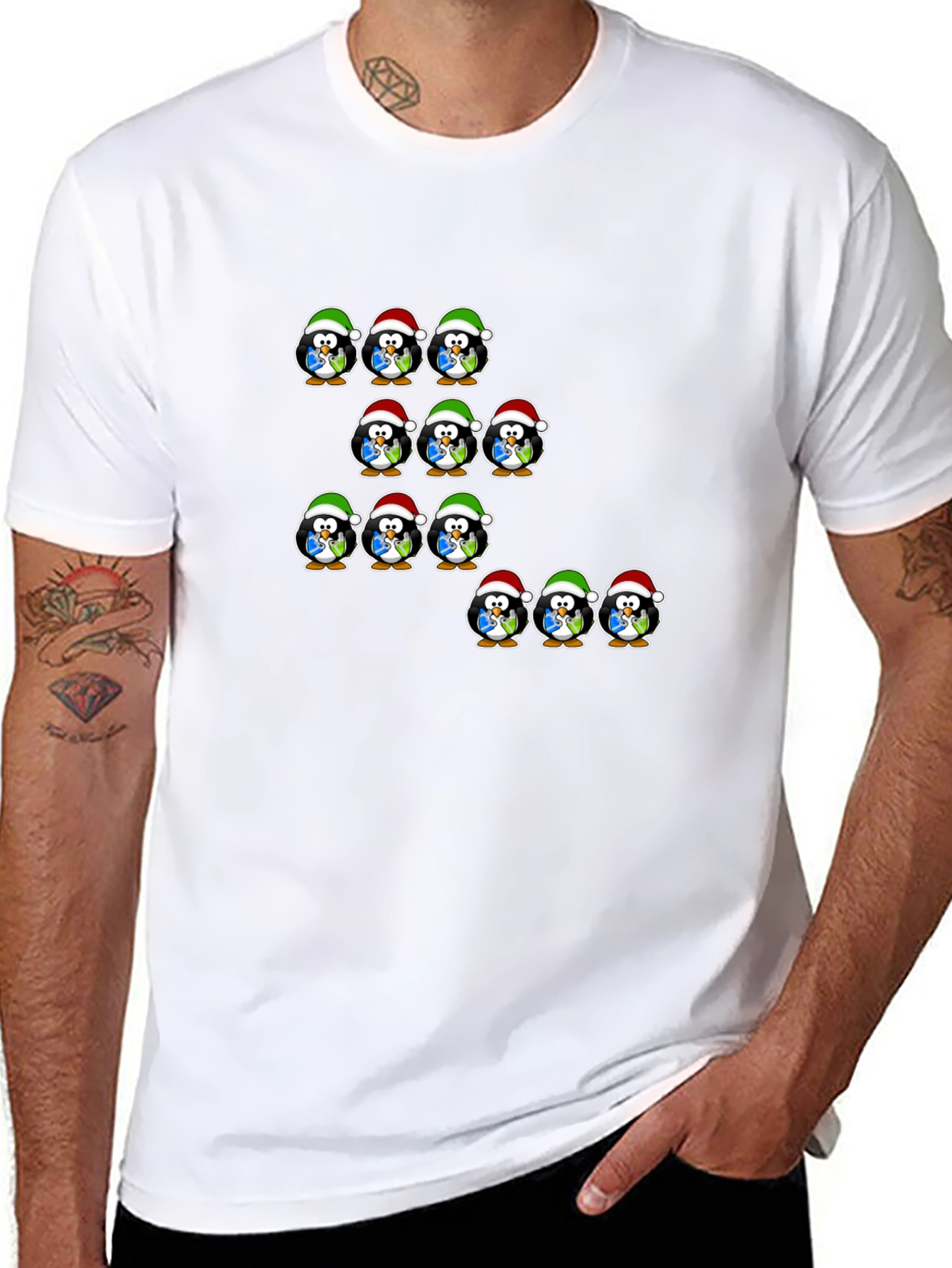 Festive Penguin Christmas T-Shirt - Holiday Cheer