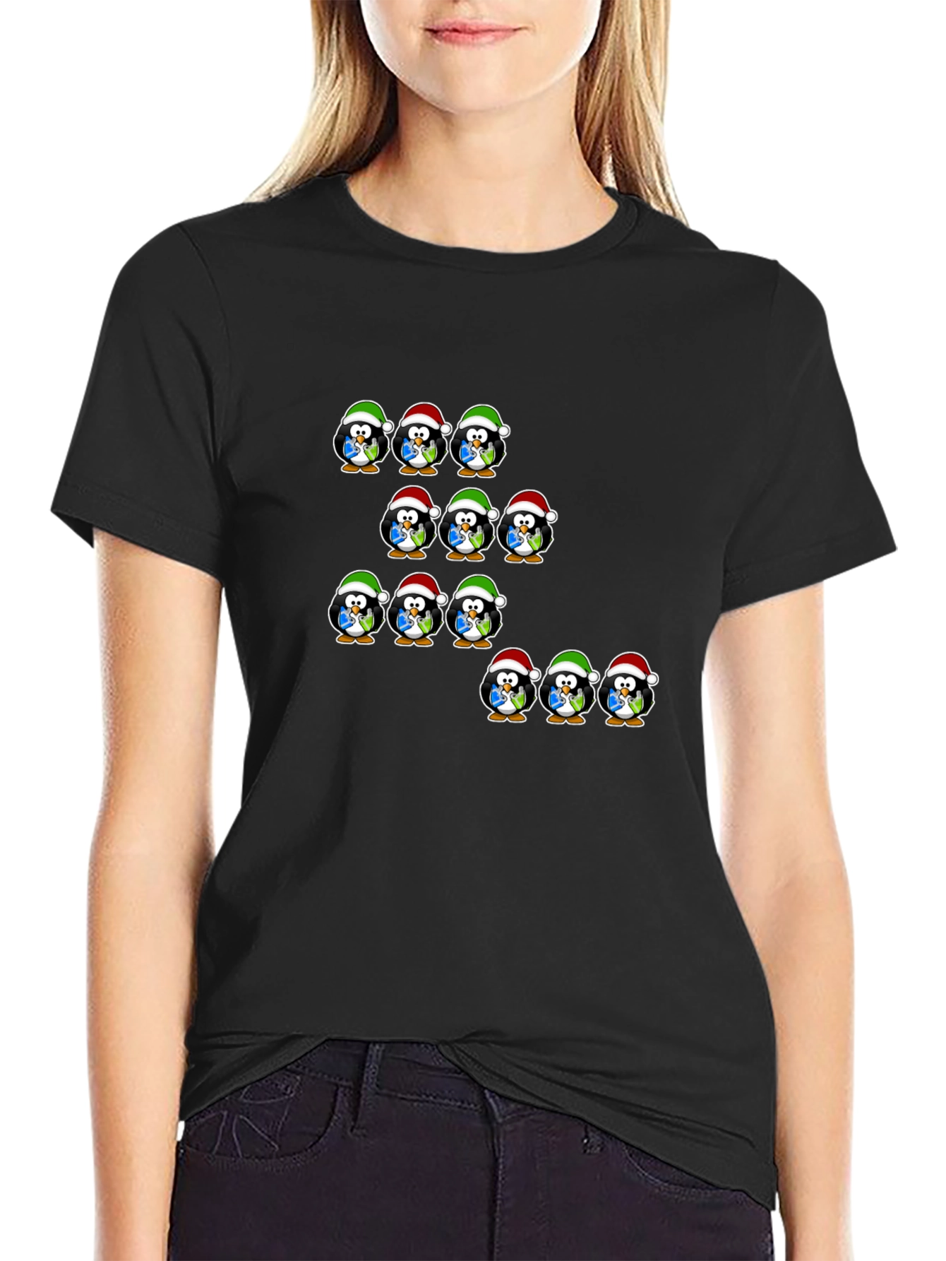 Festive Penguin Christmas T-Shirt - Holiday Cheer
