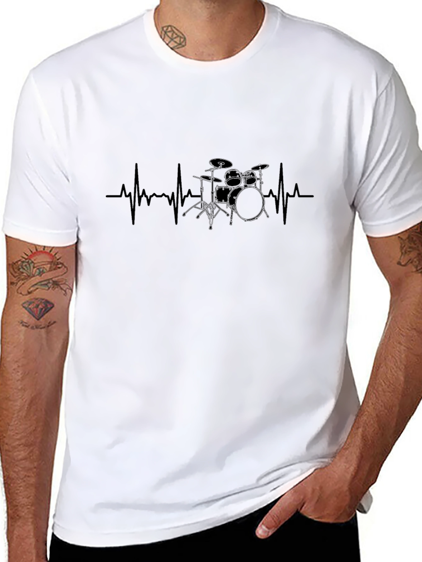 Drumbeat Heartbeat Black Tee