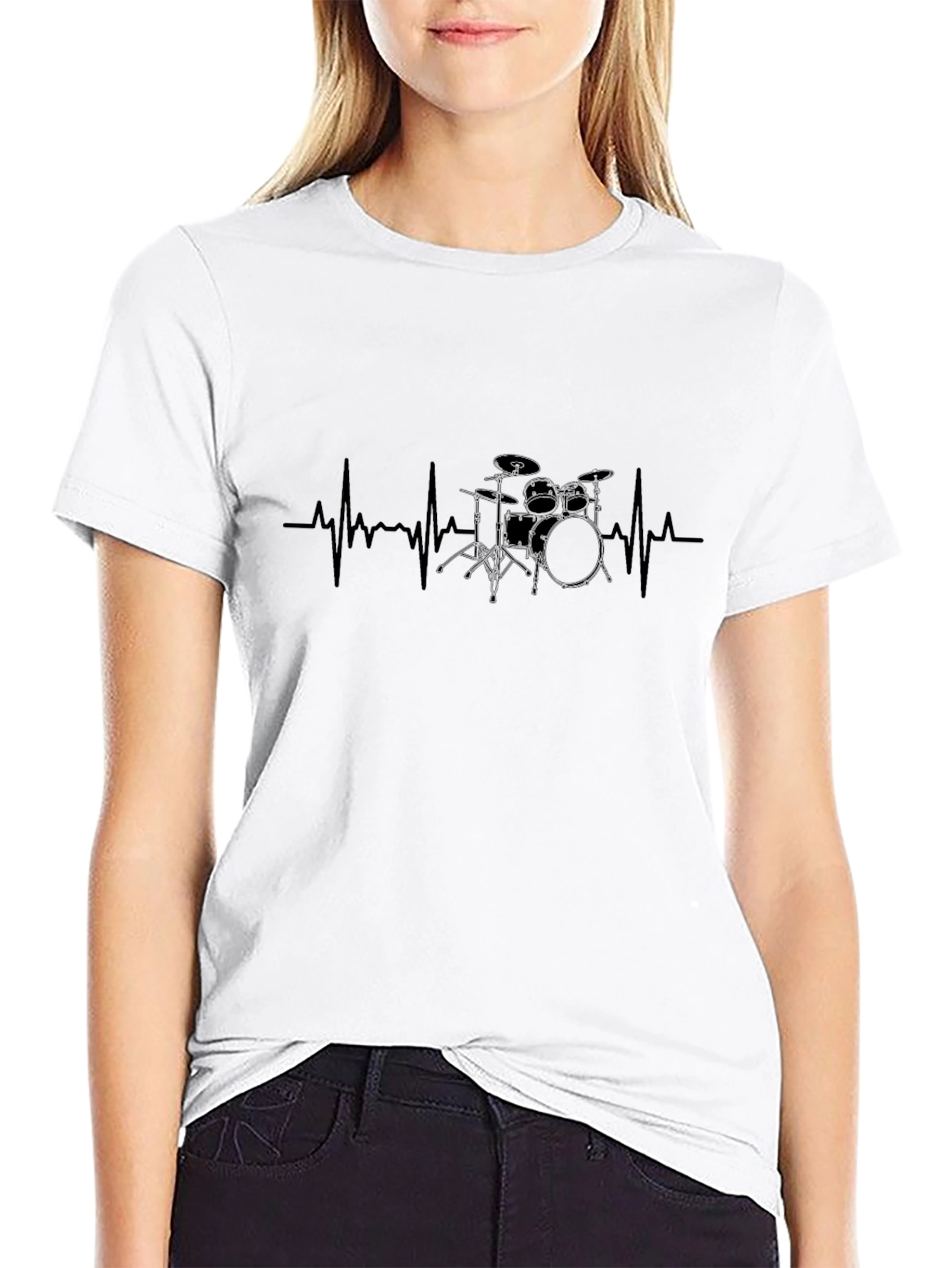 Drumbeat Heartbeat Black Tee