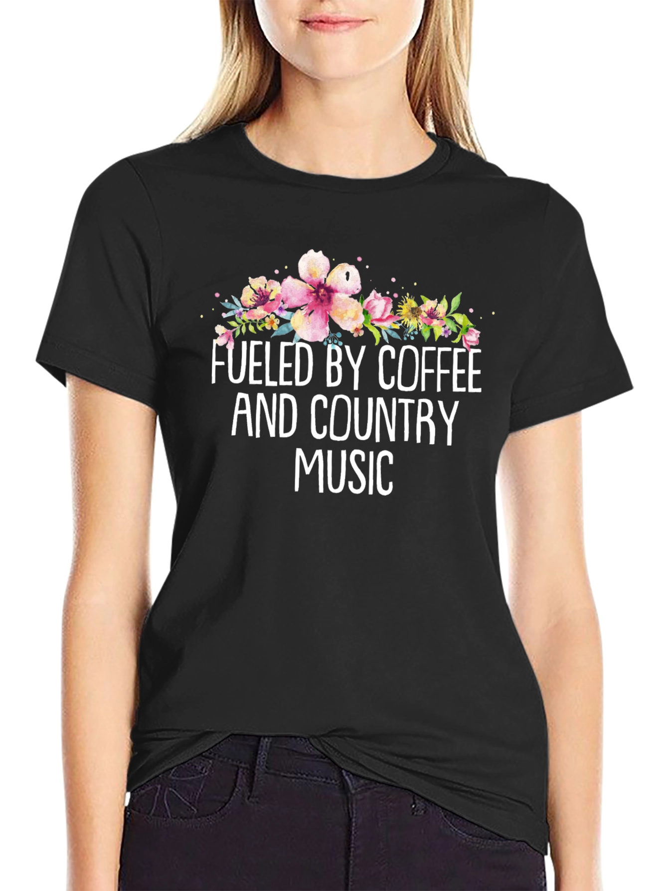 Fueled By Coffee & Country Music Graphic T-Shirt