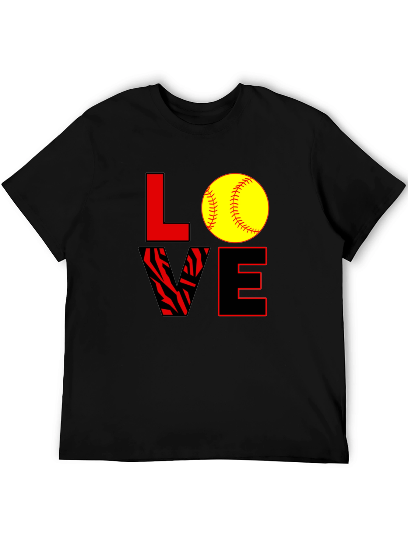 Love Softball Graphic Tee - Black