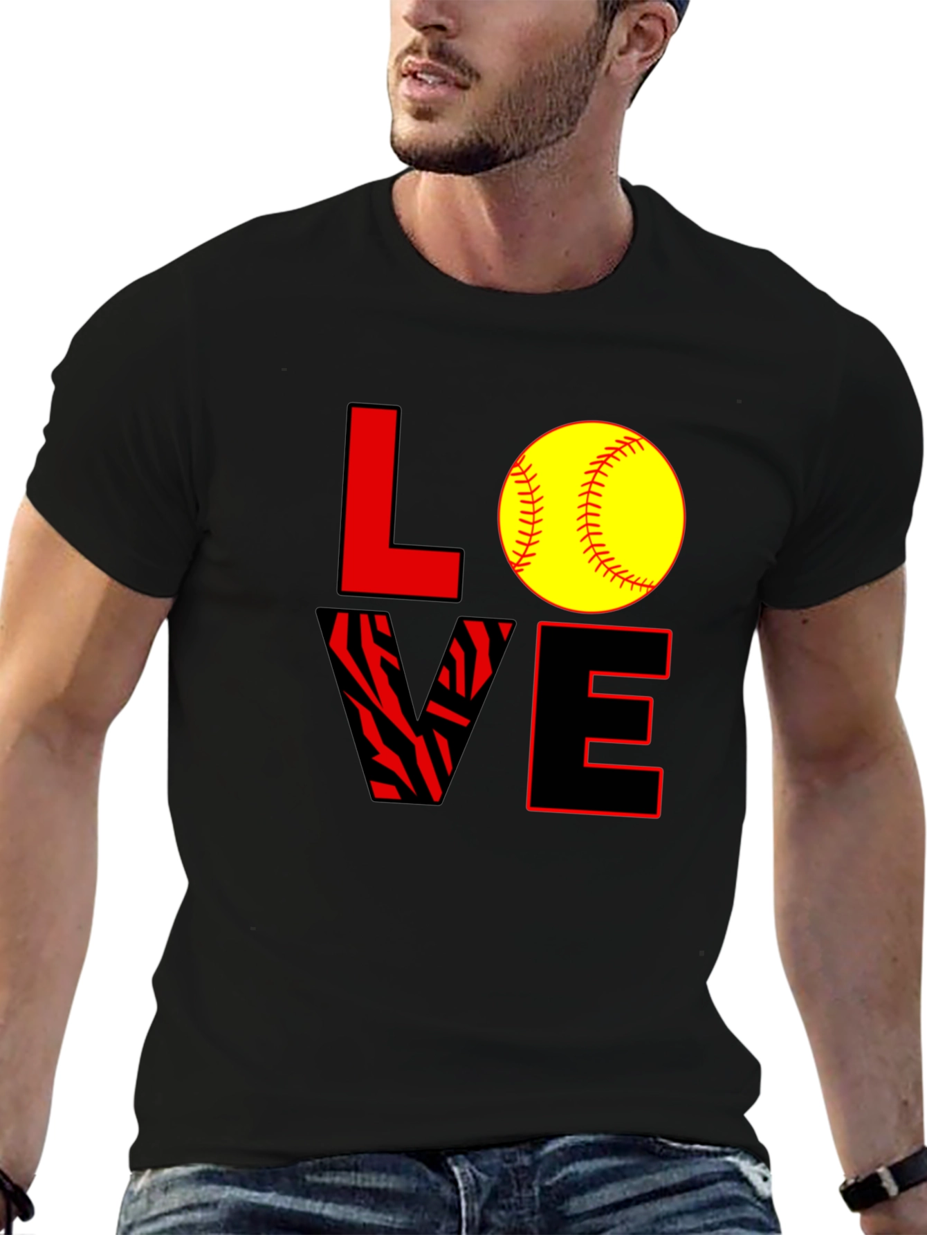 Love Softball Graphic Tee - Black