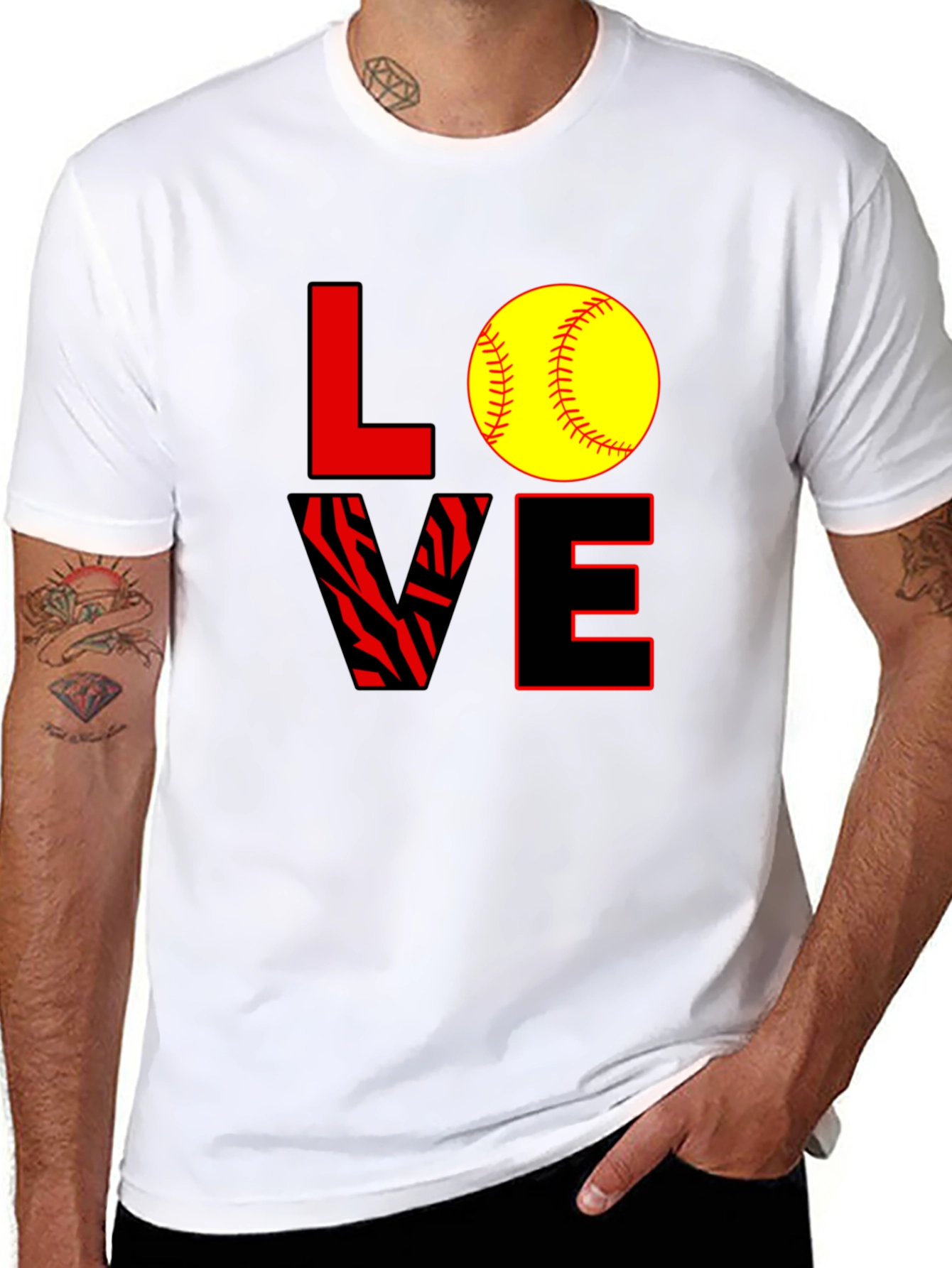 Love Softball Graphic Tee - Black