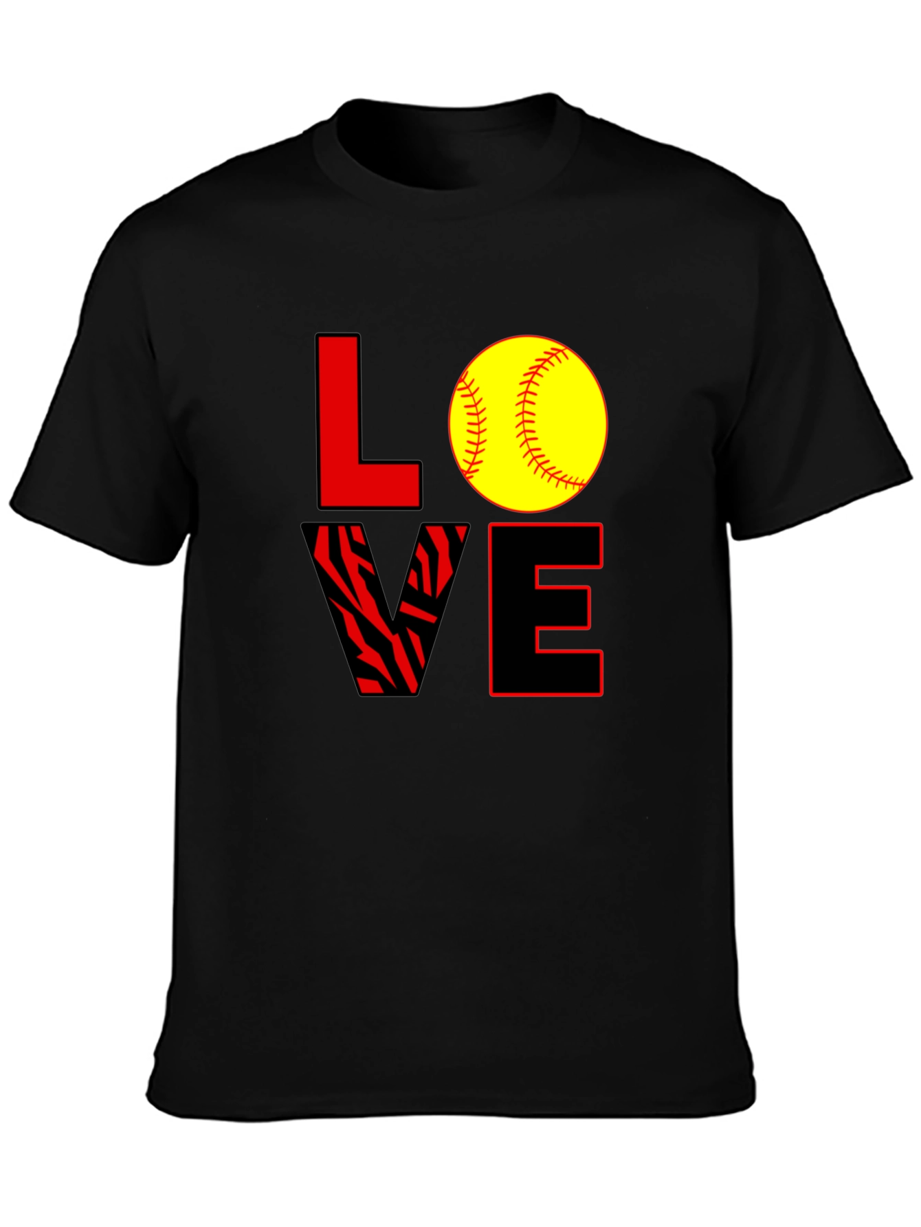 Love Softball Graphic Tee - Black