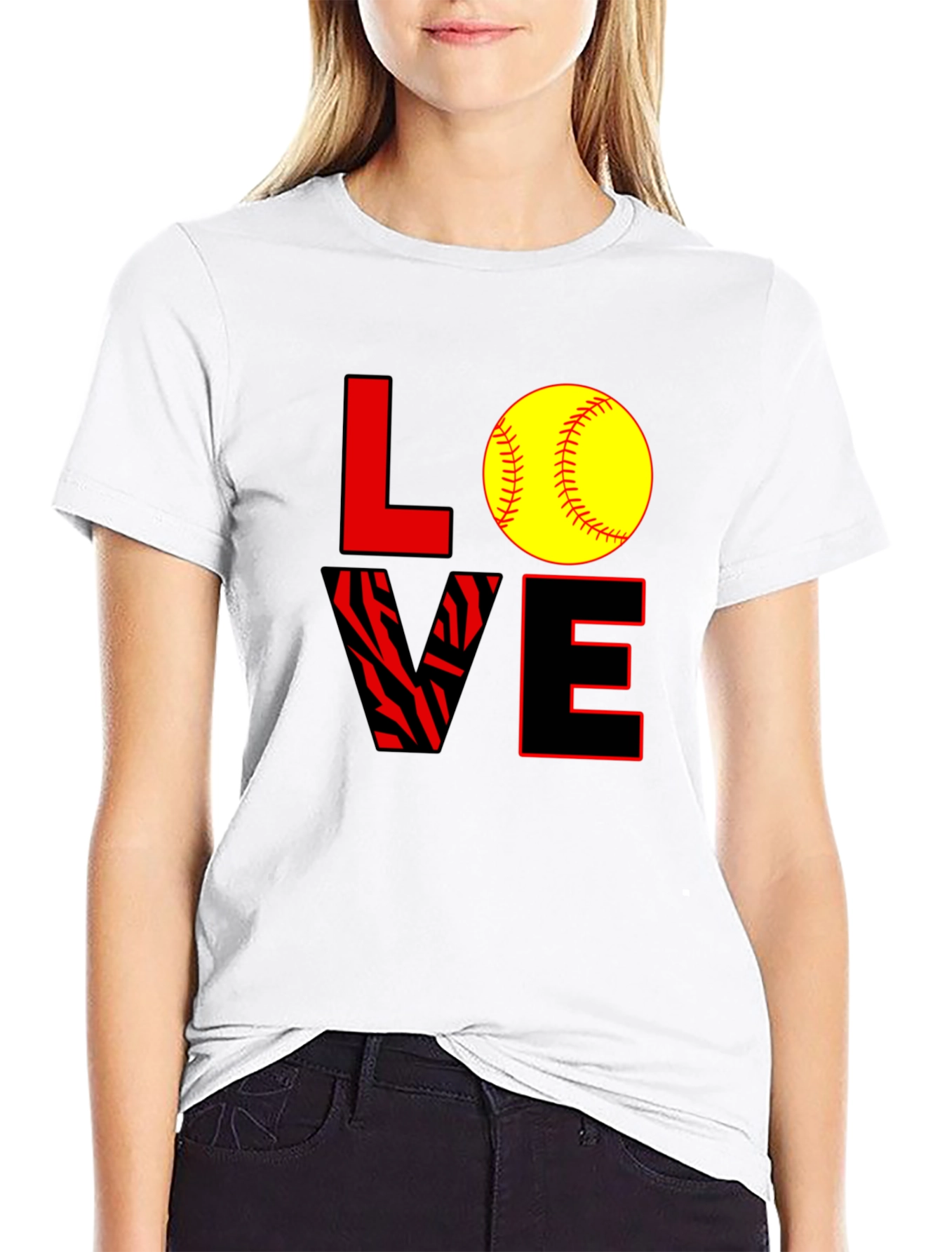 Love Softball Graphic Tee - Black