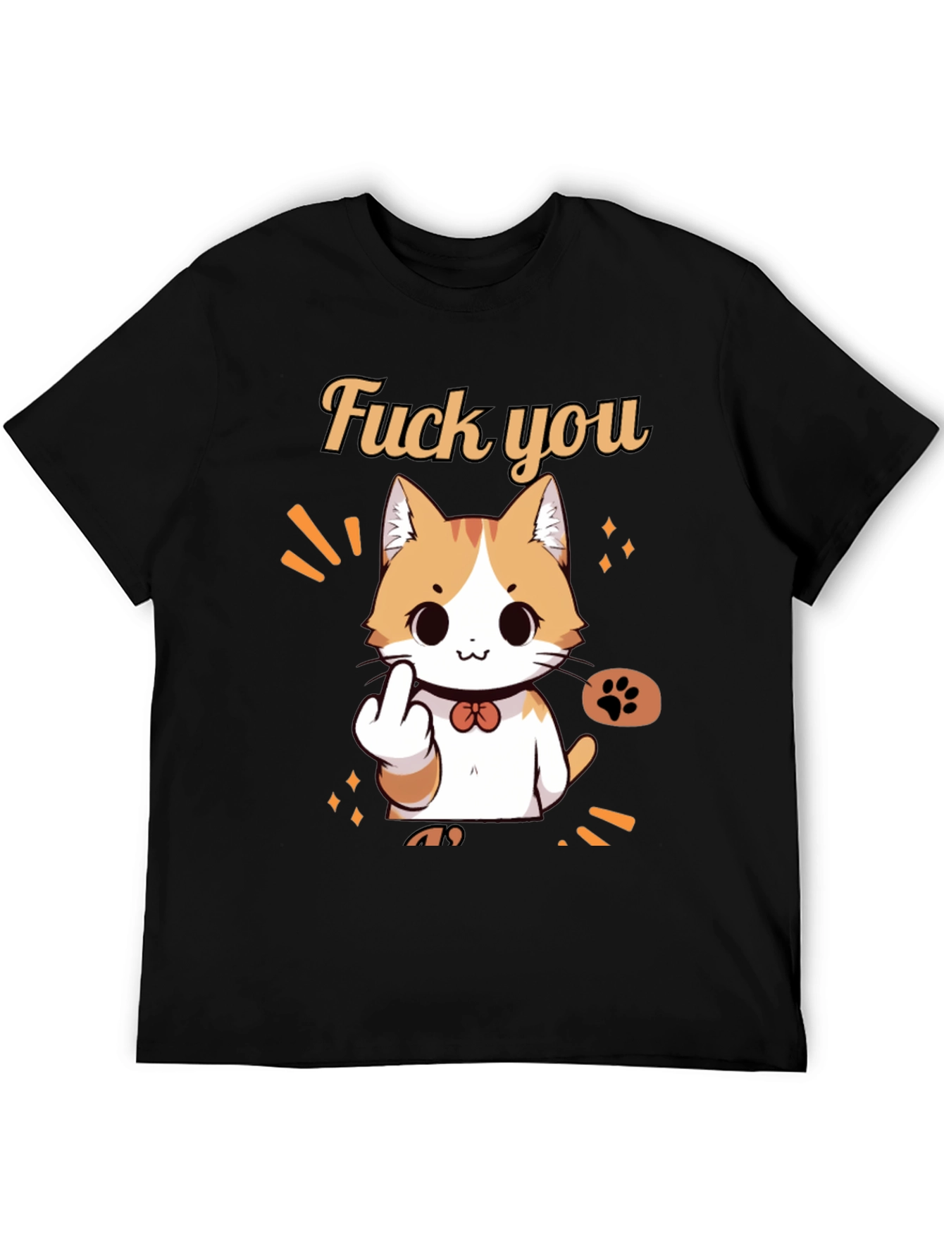 Funny Cat Middle Finger Graphic Tee
