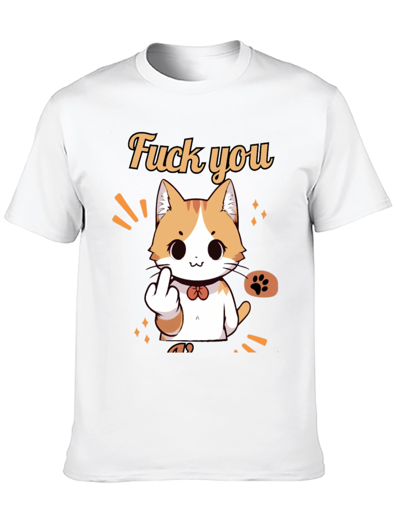 Funny Cat Middle Finger Graphic Tee