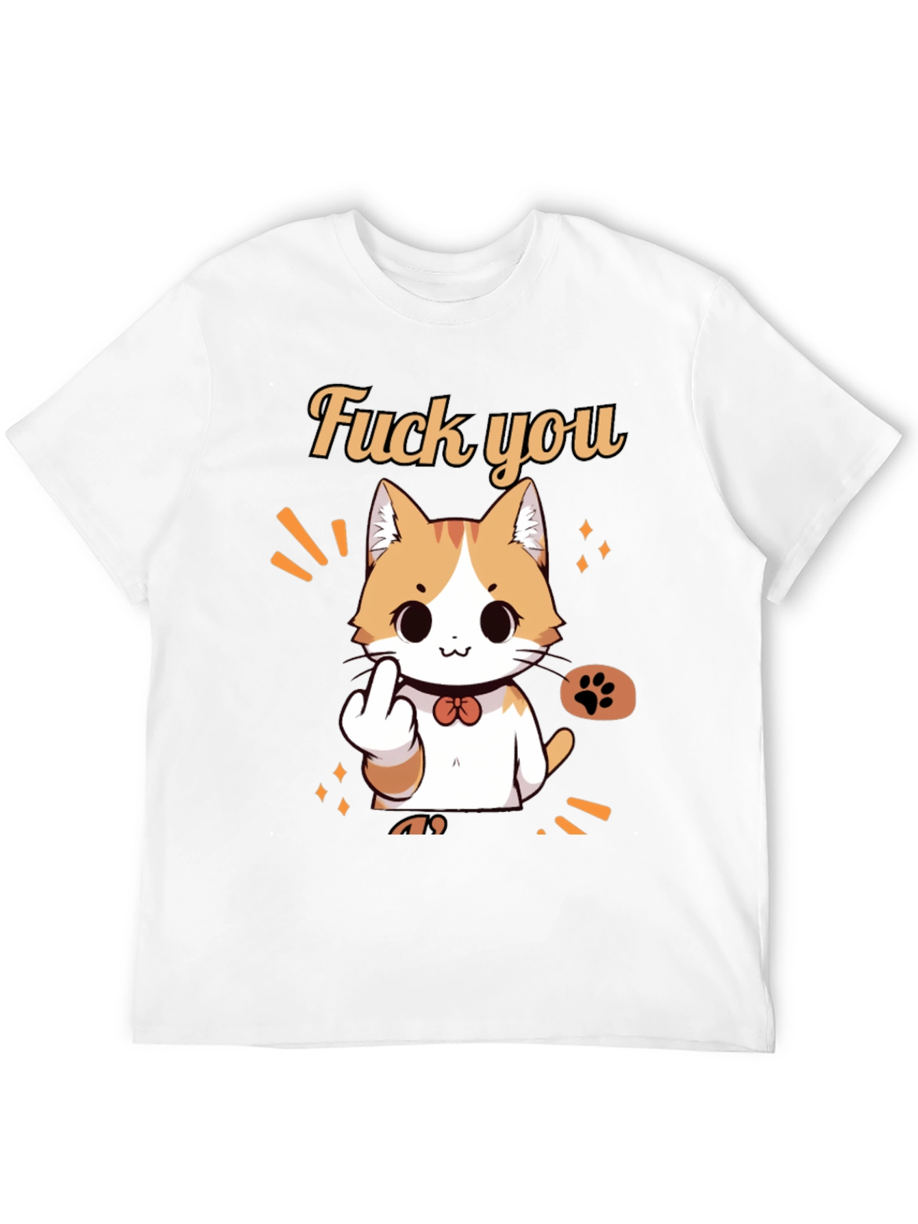 Funny Cat Middle Finger Graphic Tee
