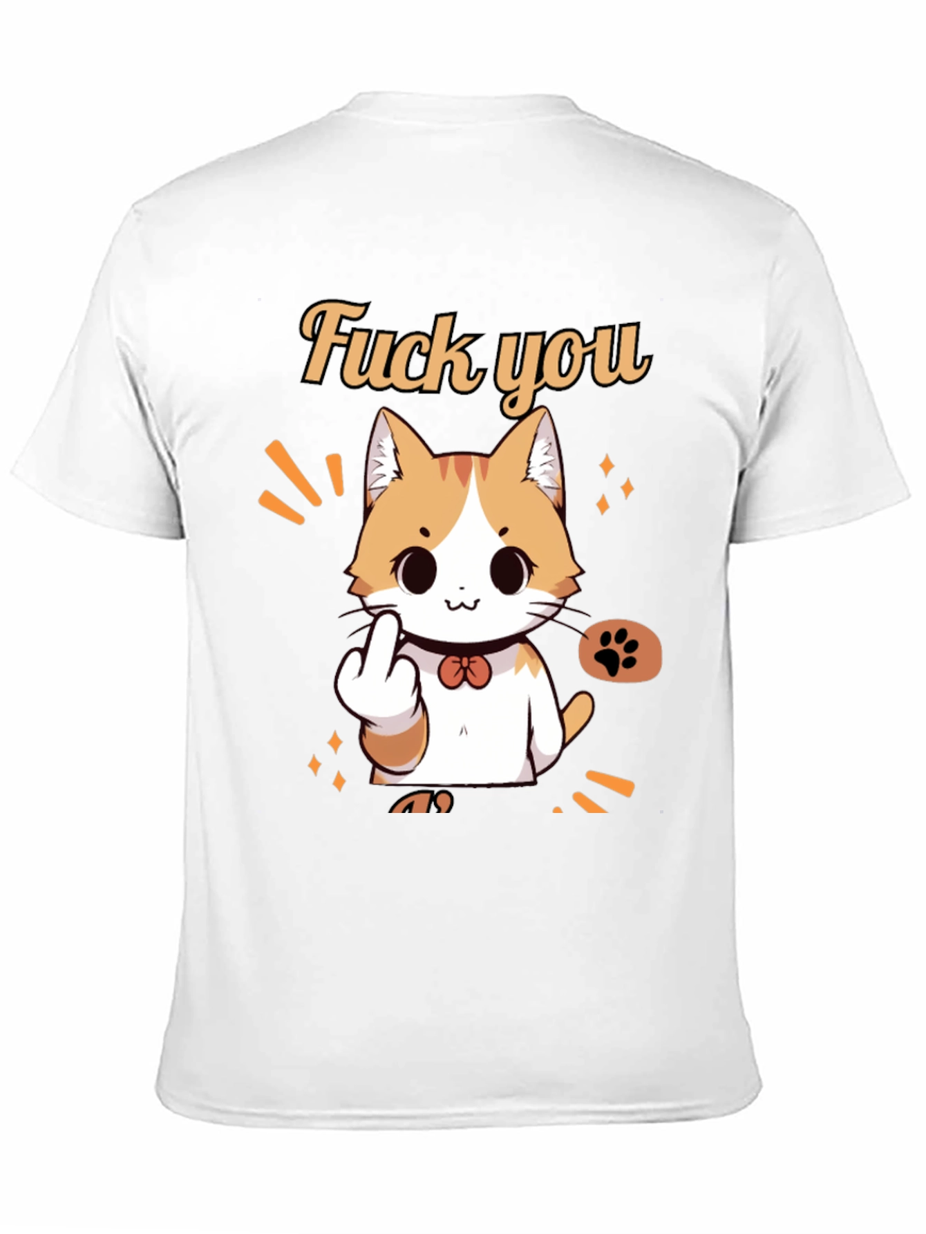 Funny Cat Middle Finger Graphic Tee