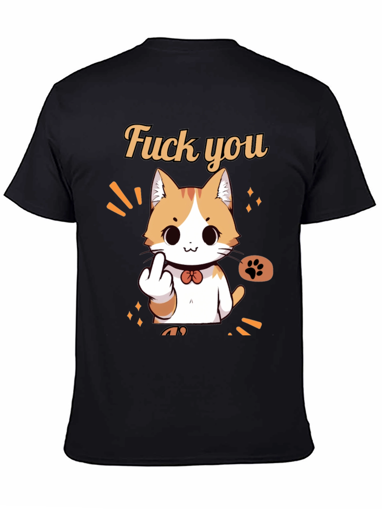 Funny Cat Middle Finger Graphic Tee