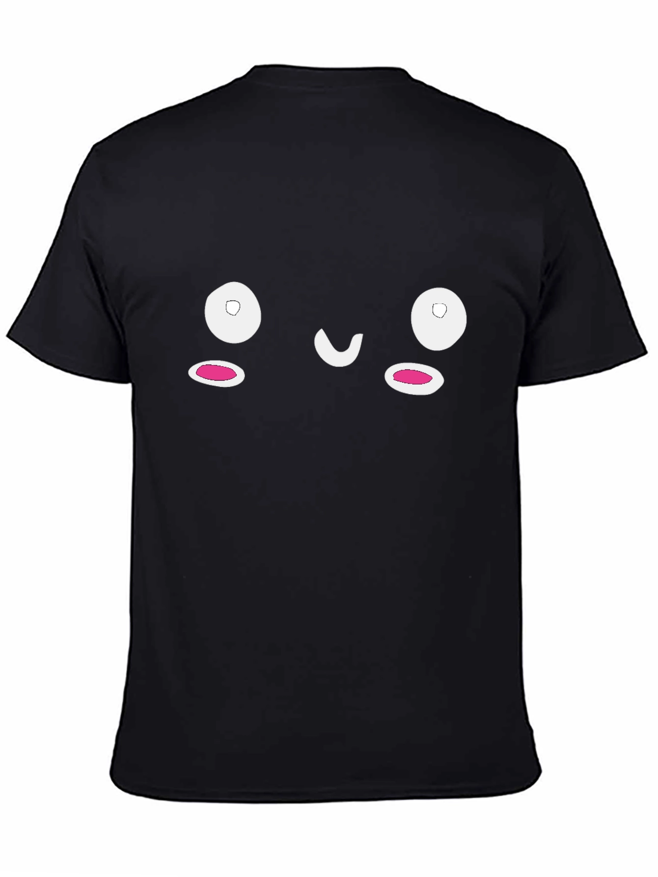 Cute Face Graphic Black T-Shirt