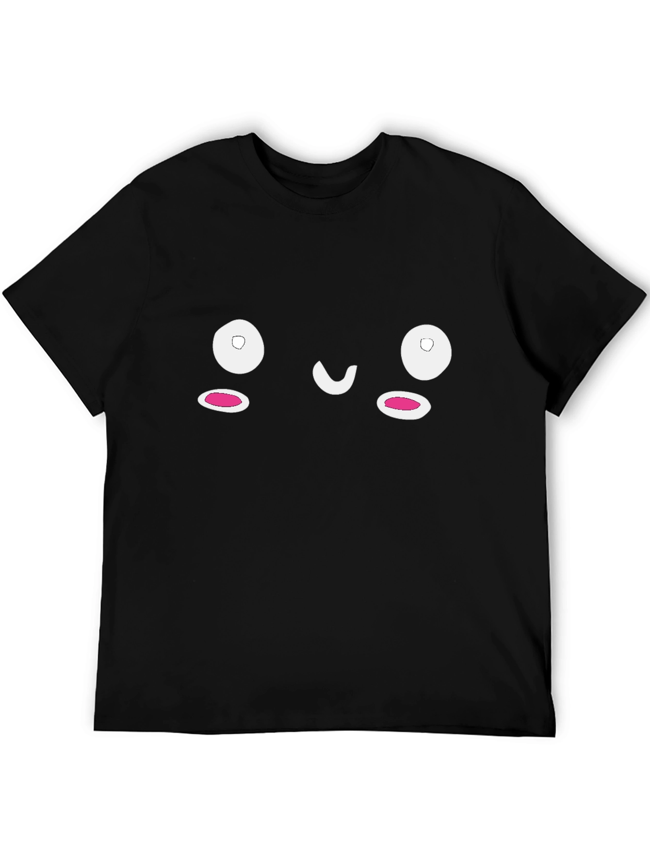 Cute Face Graphic Black T-Shirt