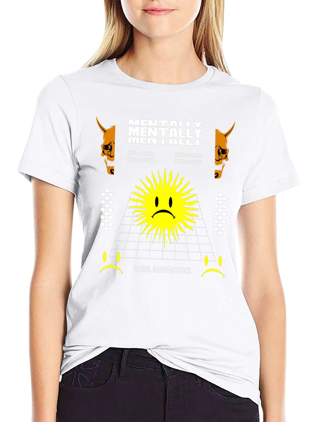 Mentally Deranged Graphic Tee - Black Cotton T-Shirt