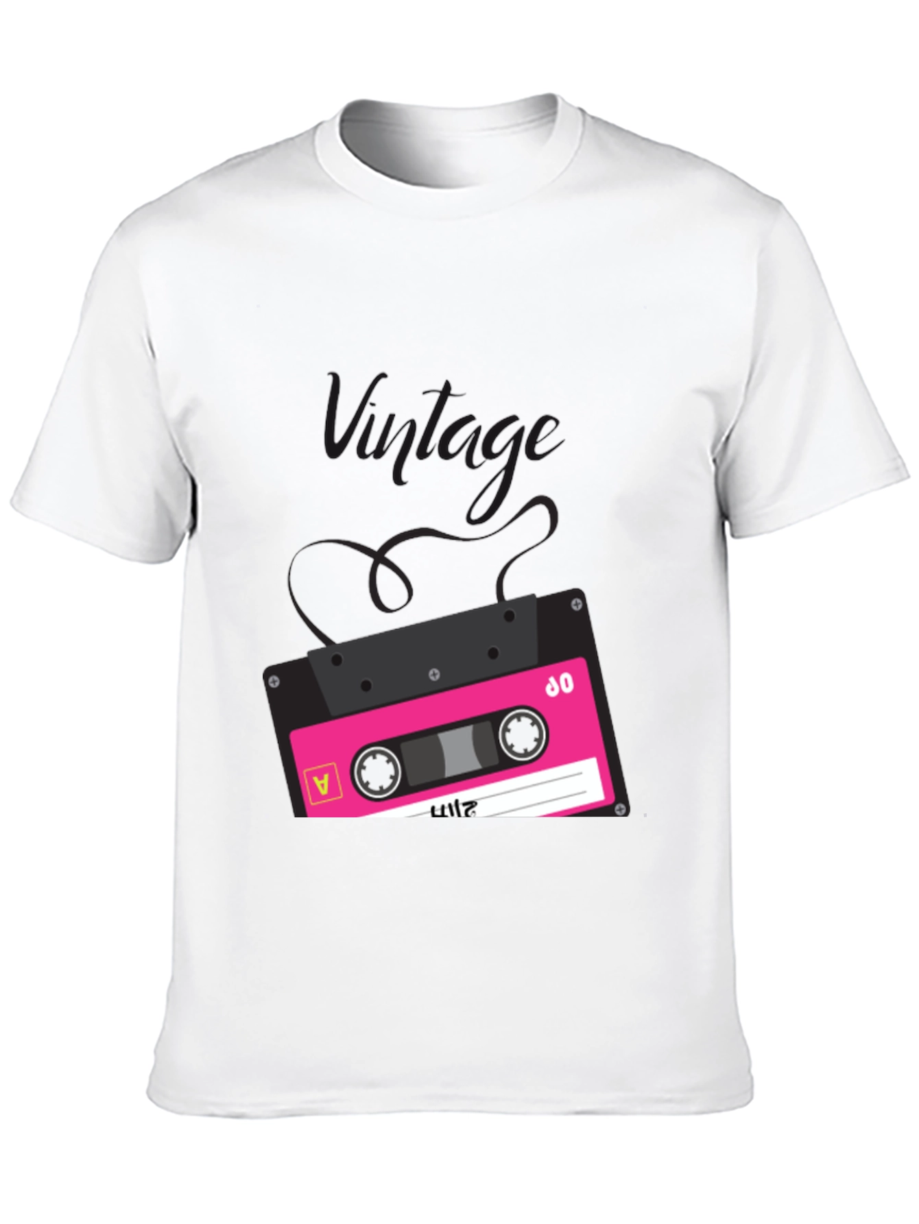 Retro Cassette Tape Graphic Tee - Black