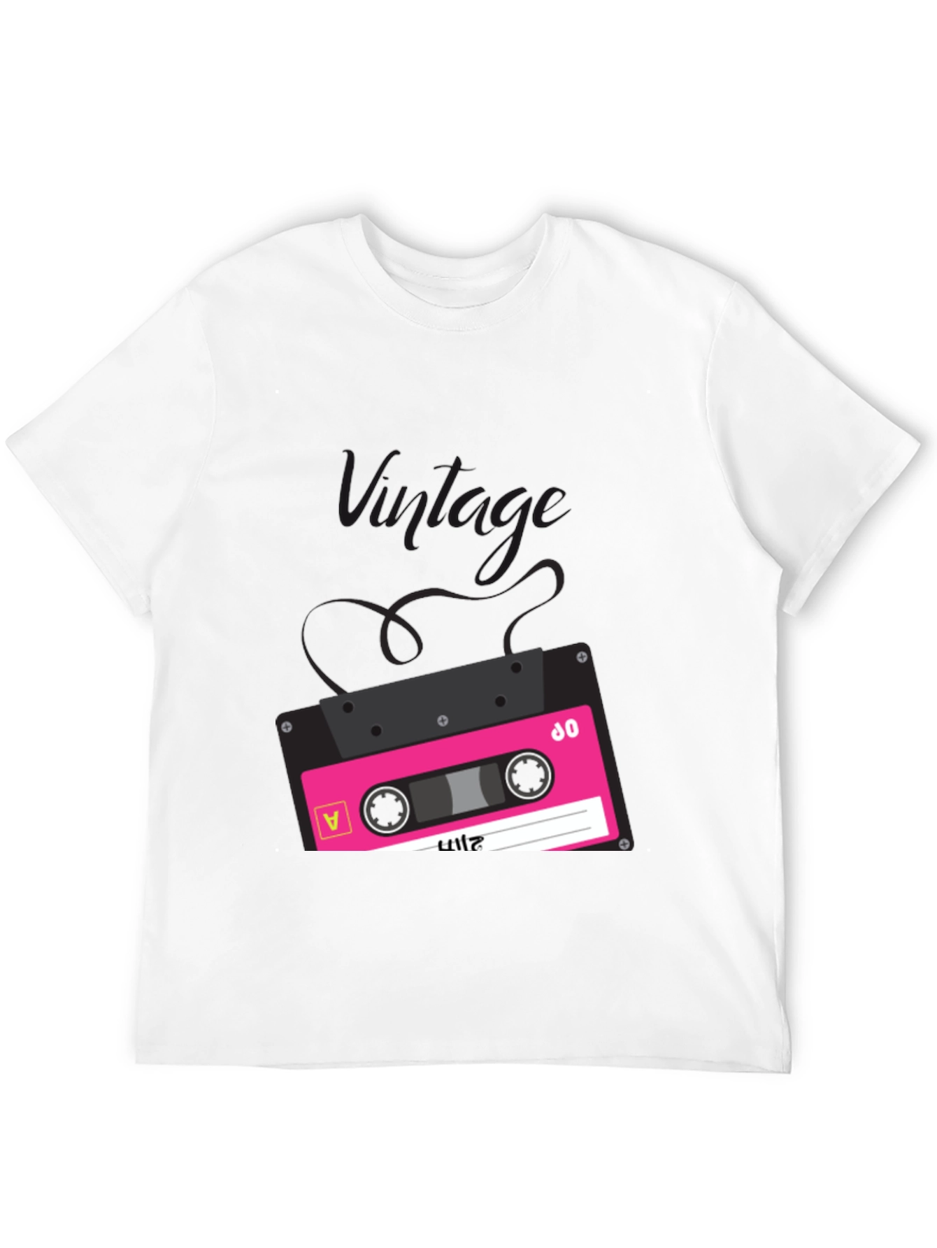 Retro Cassette Tape Graphic Tee - Black