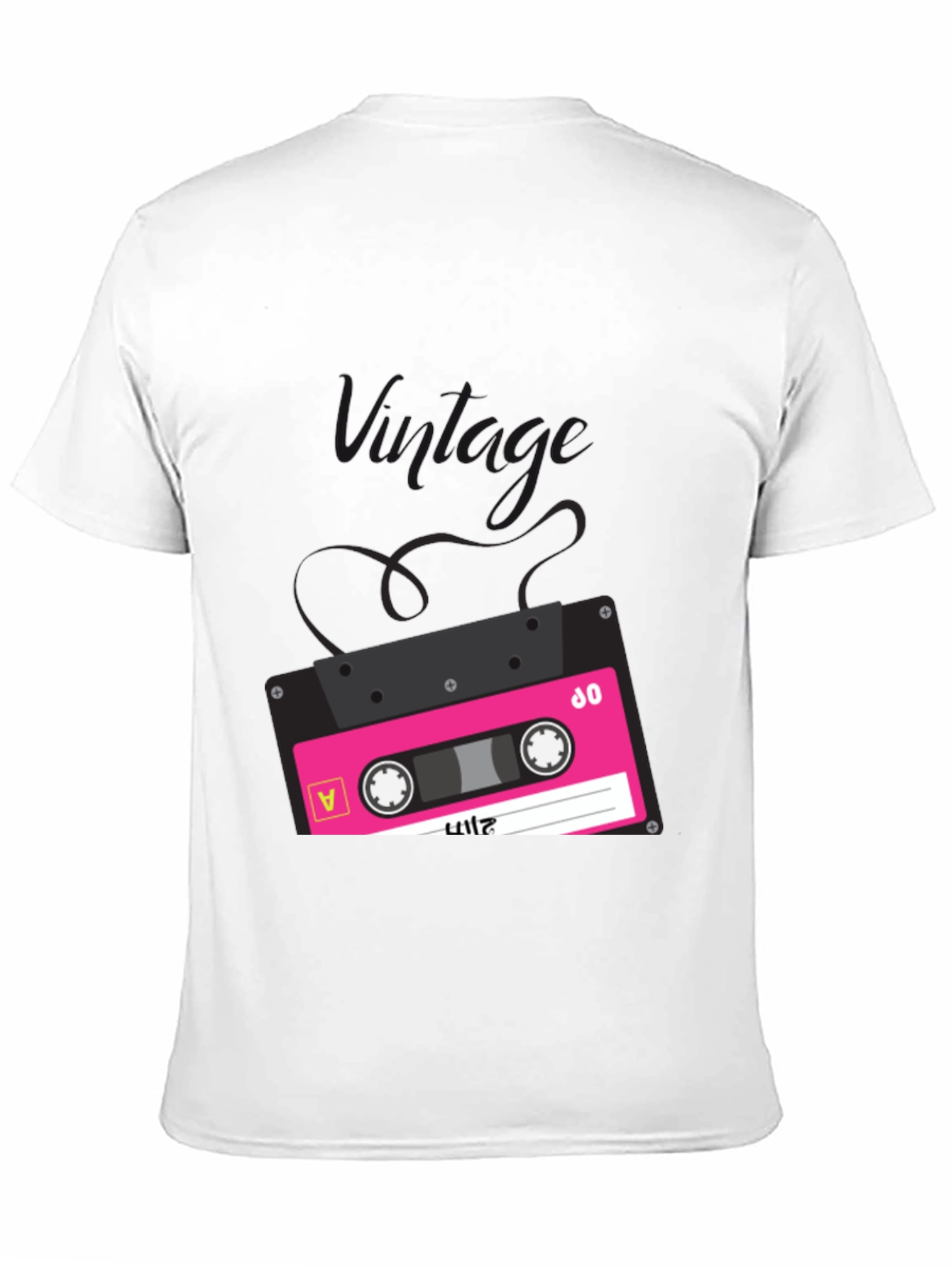 Retro Cassette Tape Graphic Tee - Black