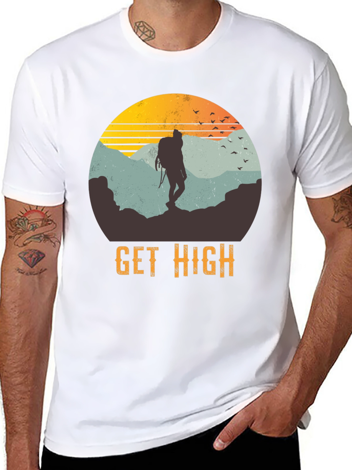 Get High Hiking T-Shirt - Adventure & Outdoor