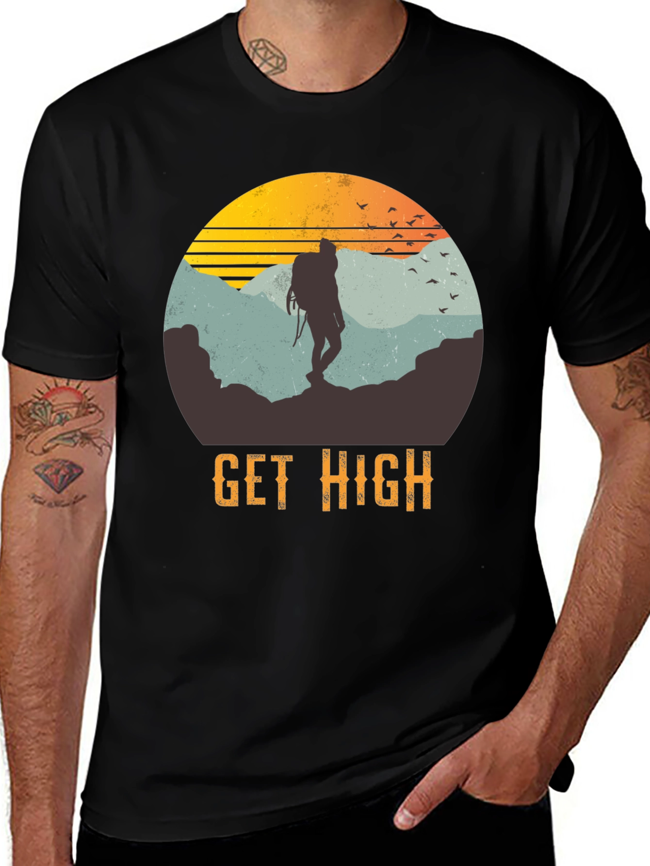 Get High Hiking T-Shirt - Adventure & Outdoor