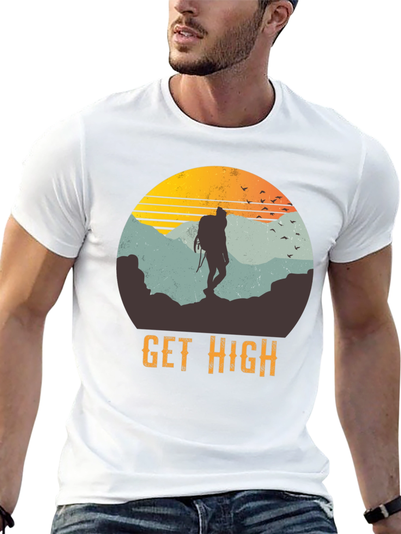 Get High Hiking T-Shirt - Adventure & Outdoor