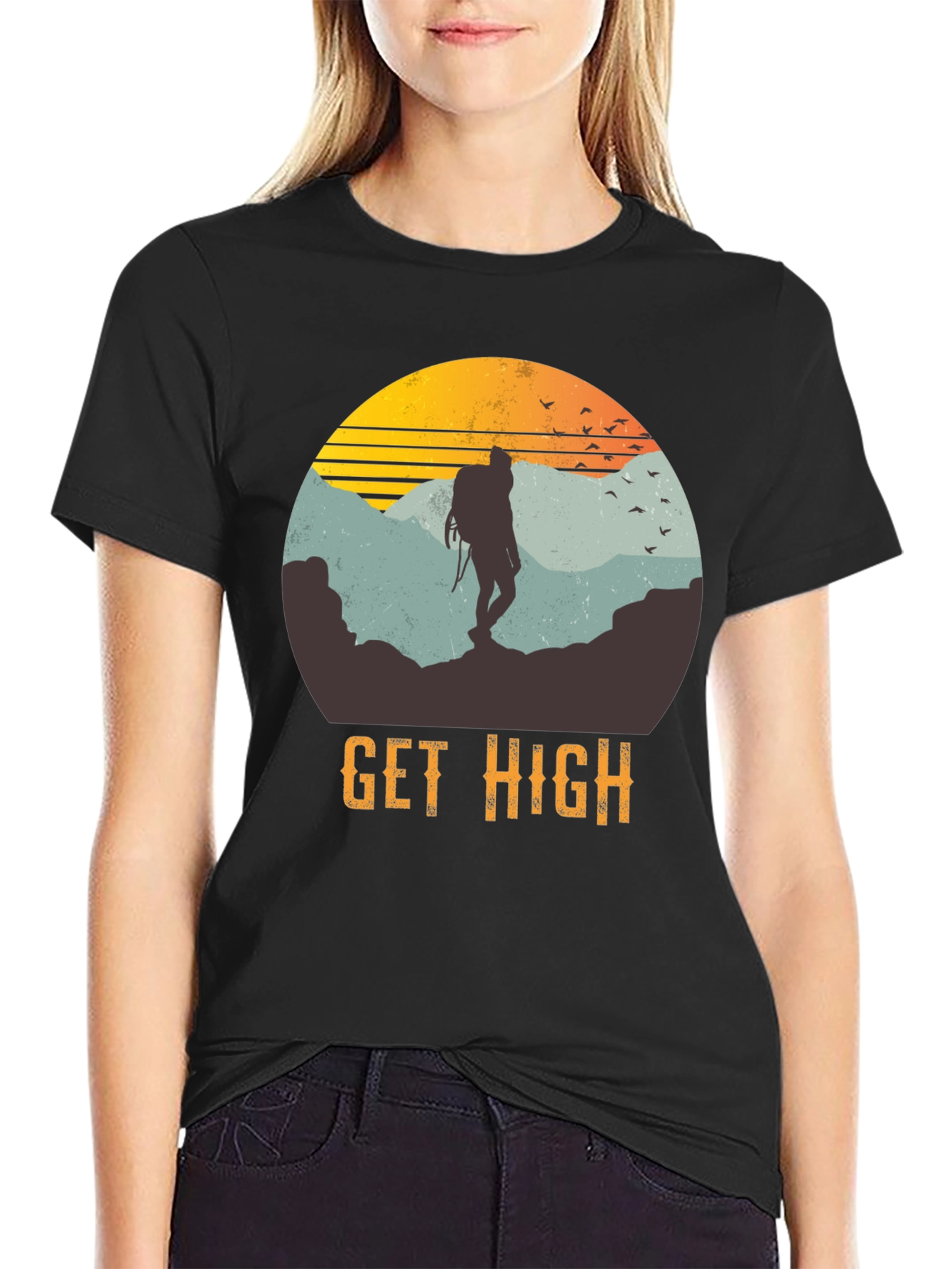 Get High Hiking T-Shirt - Adventure & Outdoor