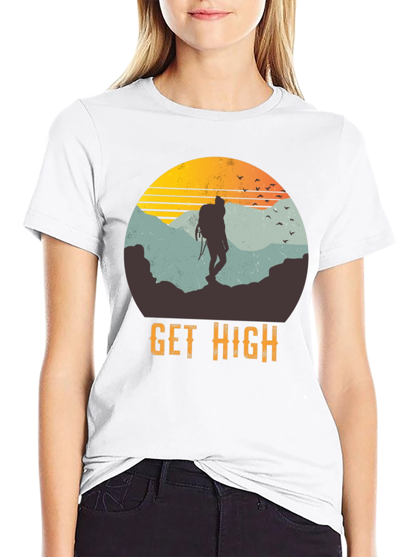 Get High Hiking T-Shirt - Adventure & Outdoor